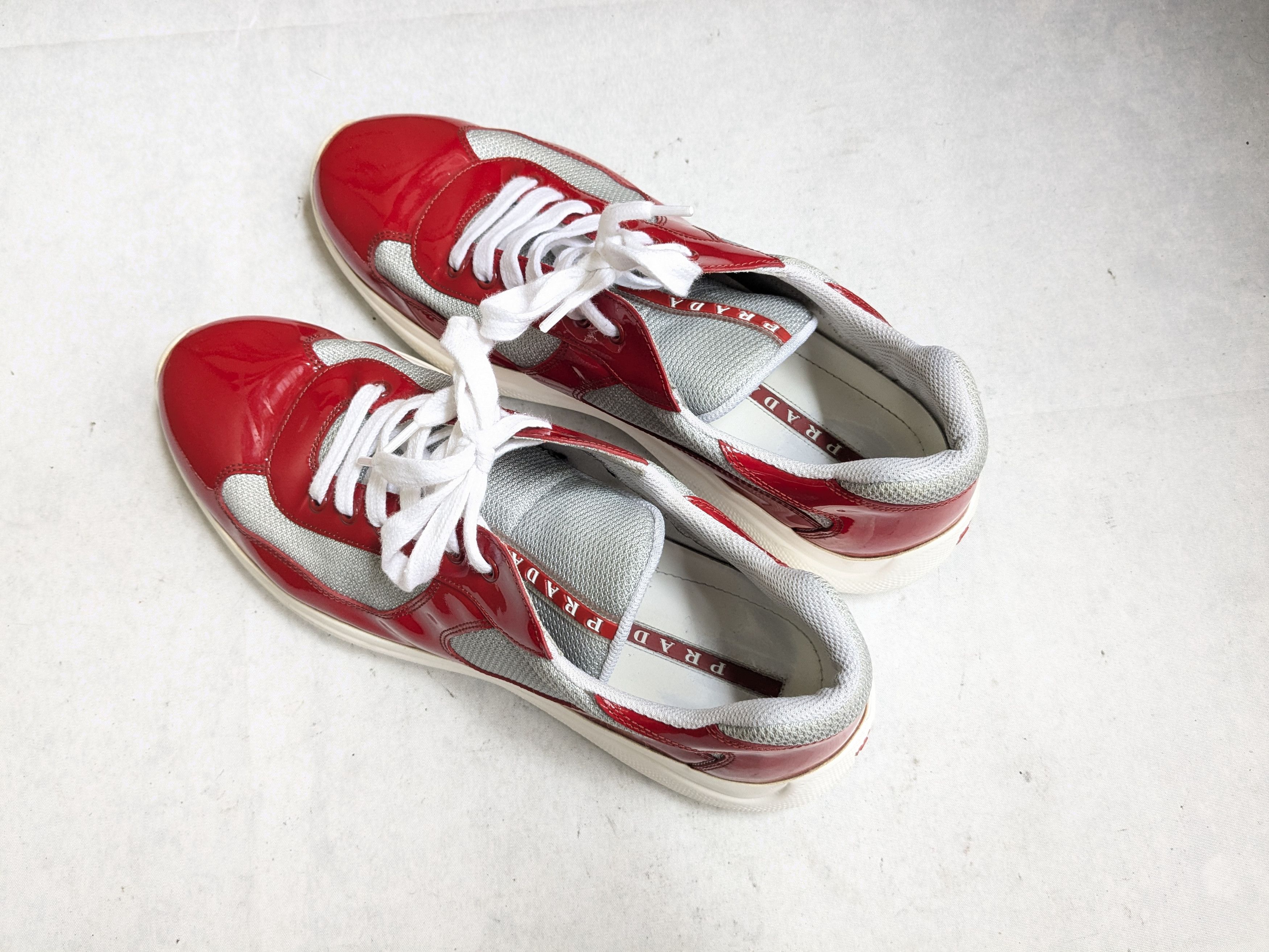 Prada Prada America's Cup Sneakers Red Patent Leather 12 Low Top Size US 12 / EU 45 - 12 Thumbnail