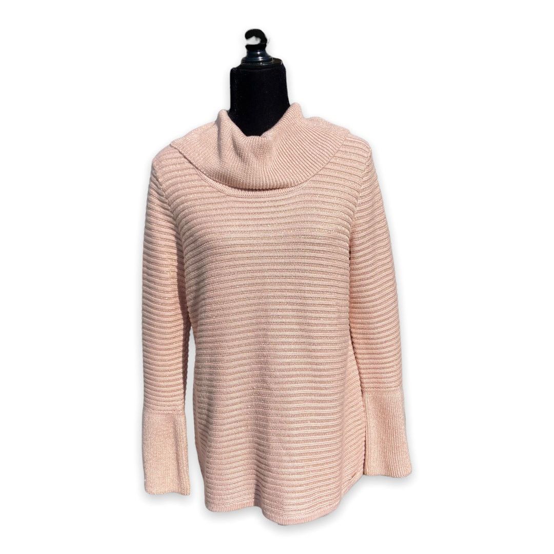Calvin Klein Calvin Klein Pink Metallic Gold Cowl Neck Ribbed Sweater M Size M / US 6-8 / IT 42-44 - 1 Thumbnail