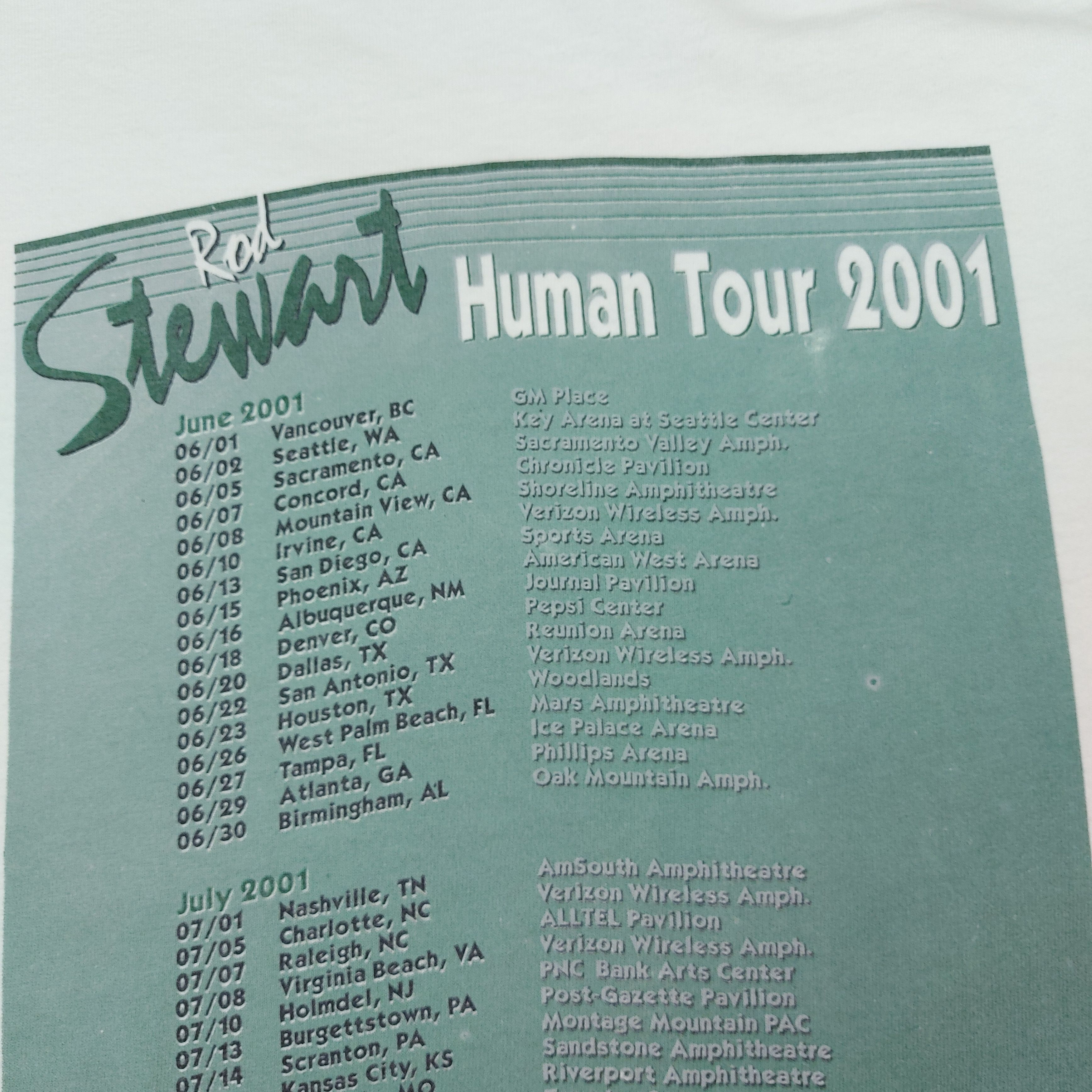 Band Tees Vintage 2001 Rod Stewart Human Tour Double-Sided TEE Size US XL / EU 56 / 4 - 11 Thumbnail