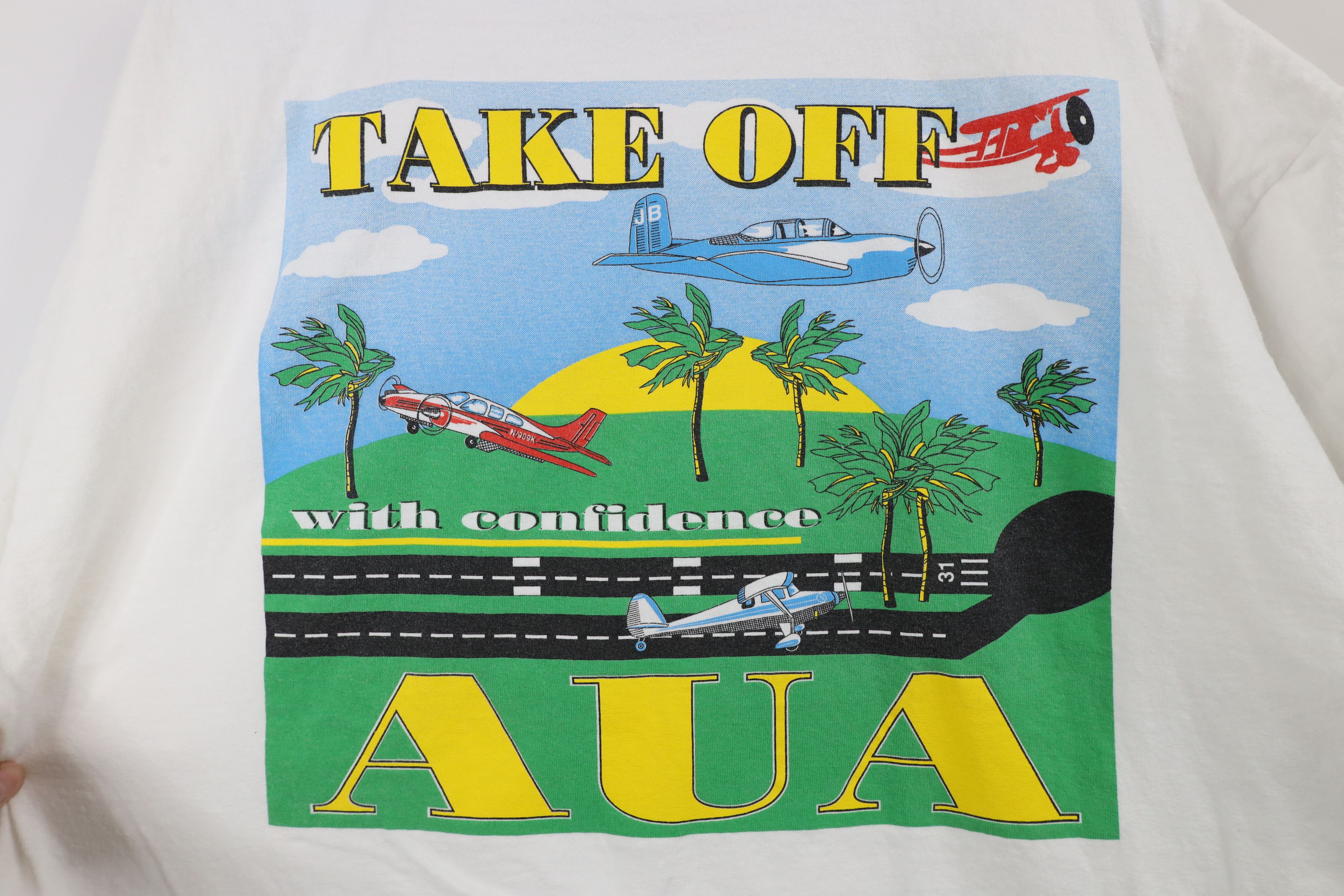 Vintage Vintage 90s AUA Inc Aircraft Insurance Airplane T-Shirt Size US XL / EU 56 / 4 - 7 Thumbnail