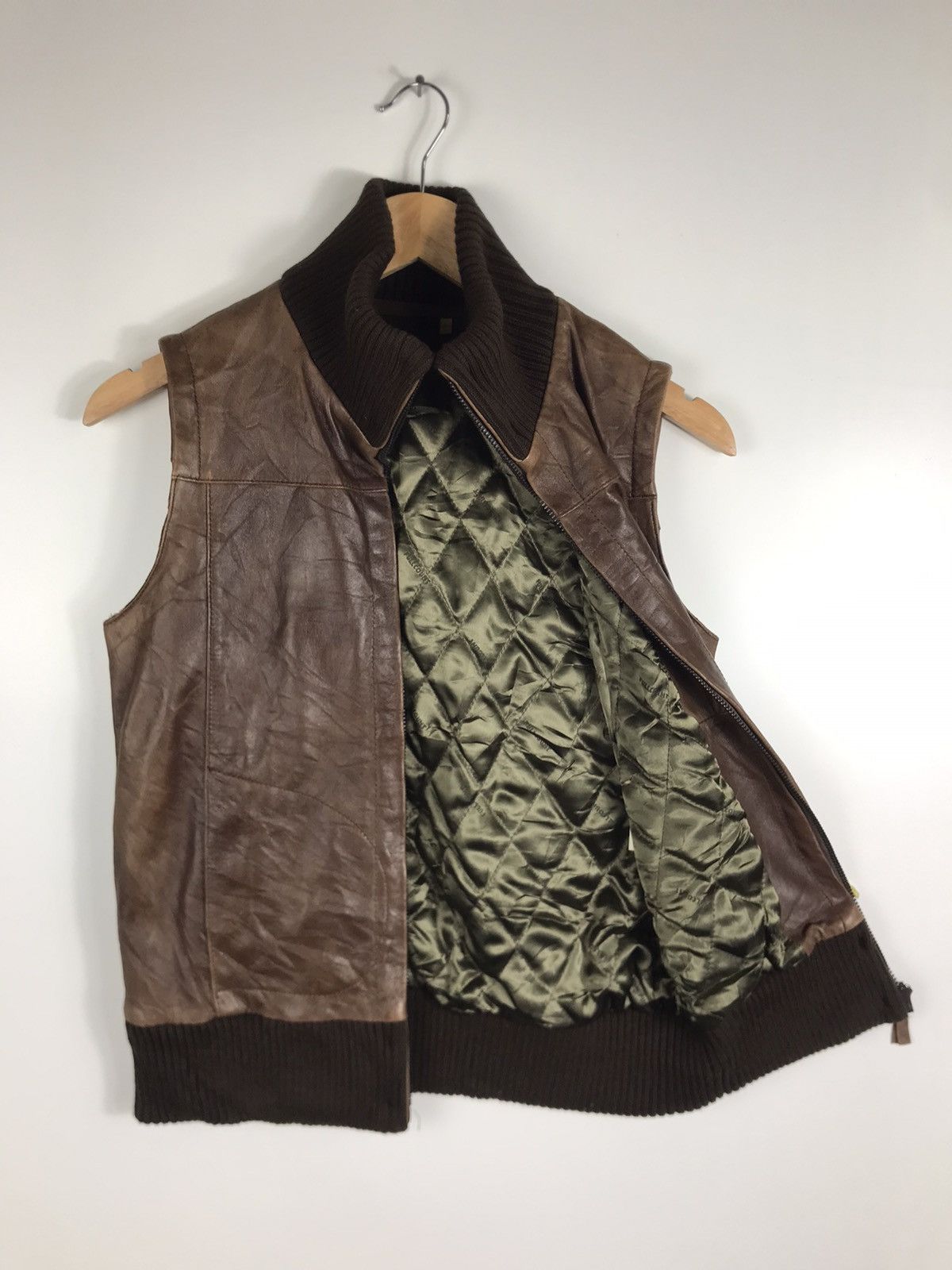 Full Count & Co. × Japanese Brand × Leather ⚡️Vintage FullCount Zipper Leather Vest Size S / US 4 / IT 40 - 8 Thumbnail