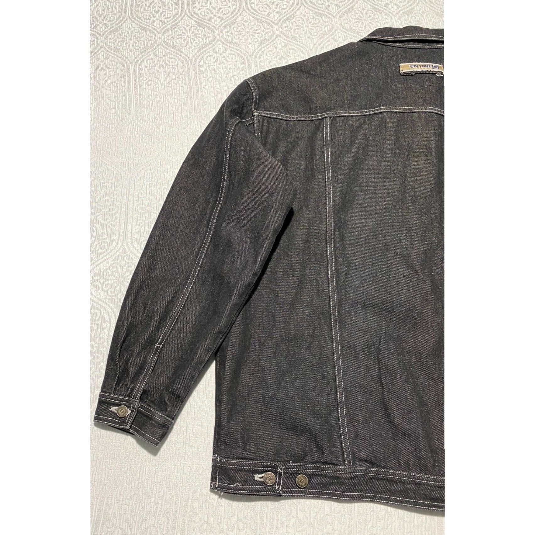 Vintage Culture Denim Jacket Black Mens 2XL Cotton Trucker Style Shirt Jacket Casual Spring Fall Mens Size US 39 - 6 Thumbnail