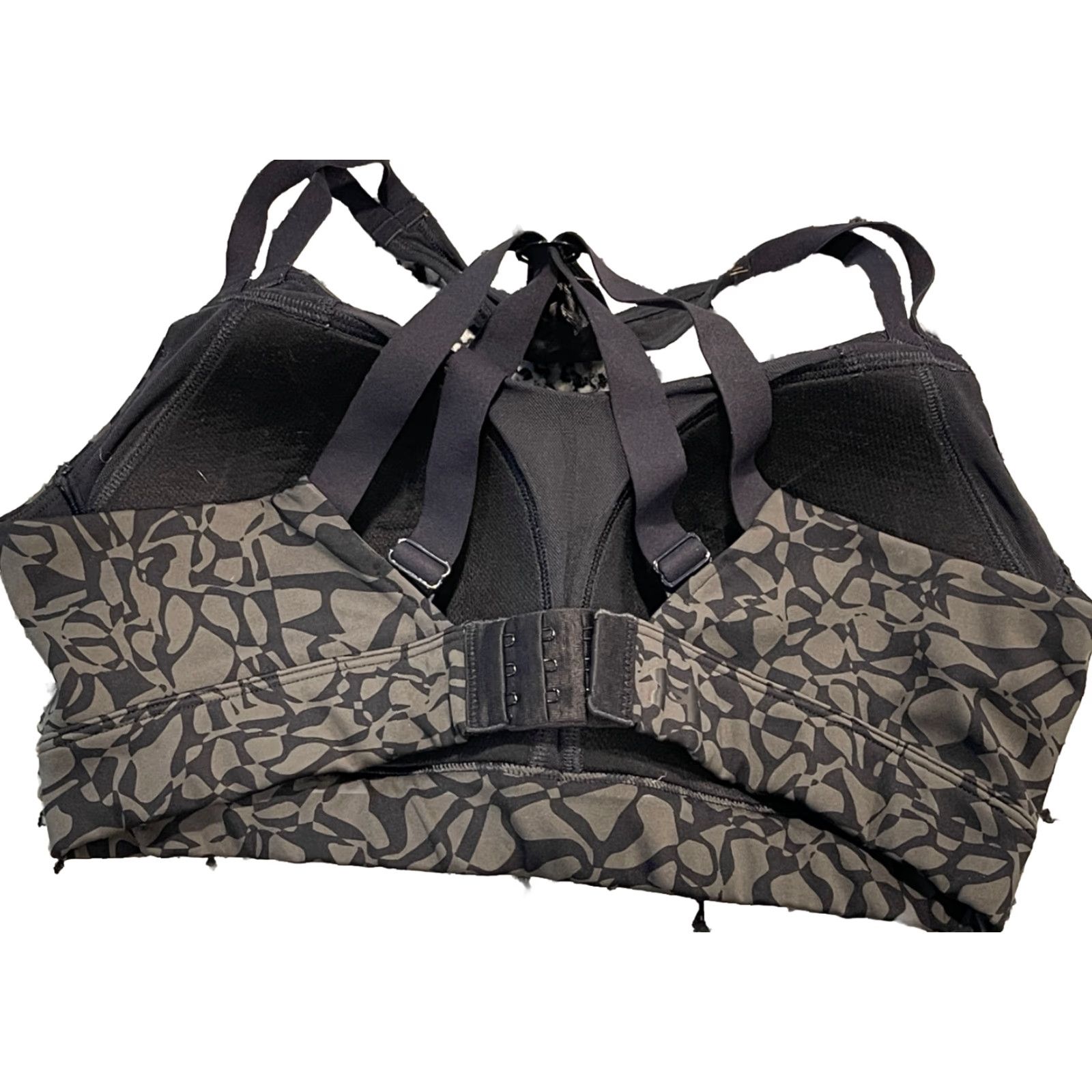 Under Armour Under Armour Sports Bra Womens Large High Support Green Black Print Size ONE SIZE - 3 Thumbnail
