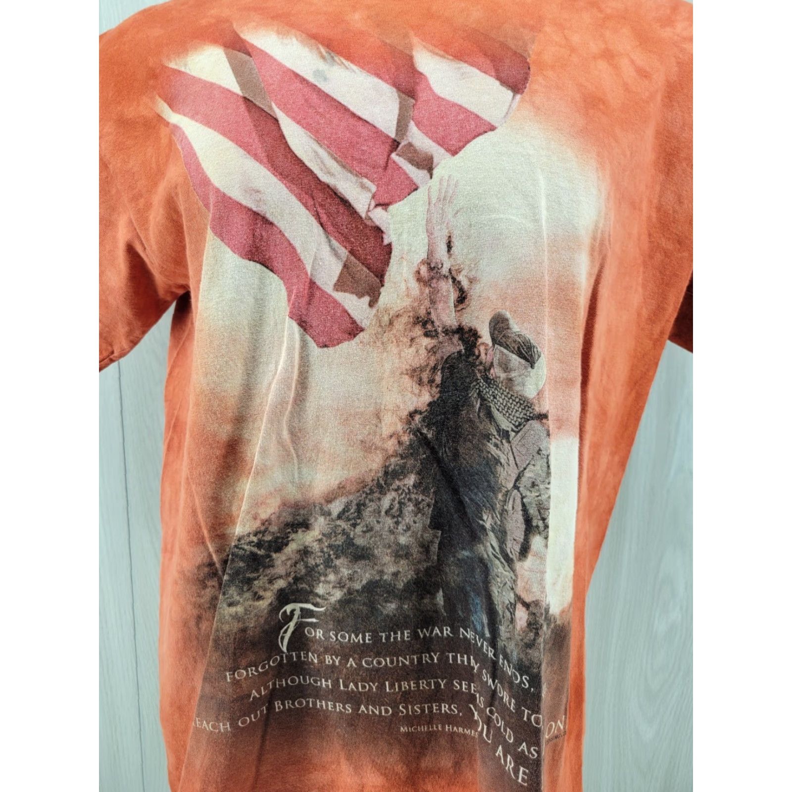 The Mountain The Mountain Veteran Army Soldier You are Not Alone American Flag Cotton T-Shirt Orange MENS Shirt Size US L / EU 52-54 / 3 - 2 Thumbnail