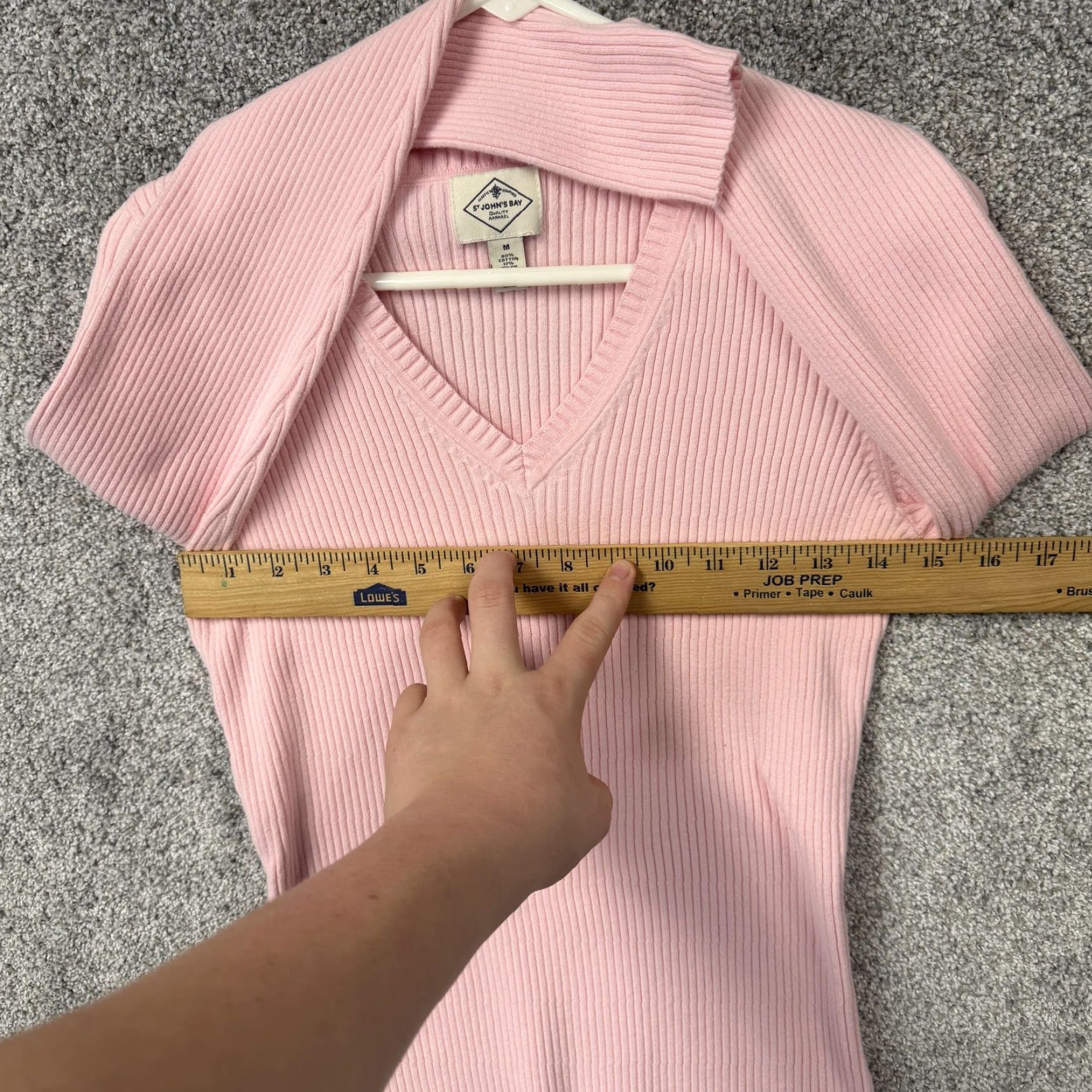 Vintage VINTAGE St. John's Bay Sweater Women M Pink Solid Knit Slim Fit V-Neck Long Sleeve Spring Casual Preppy Office Core Size M / US 6-8 / IT 42-44 - 4 Thumbnail