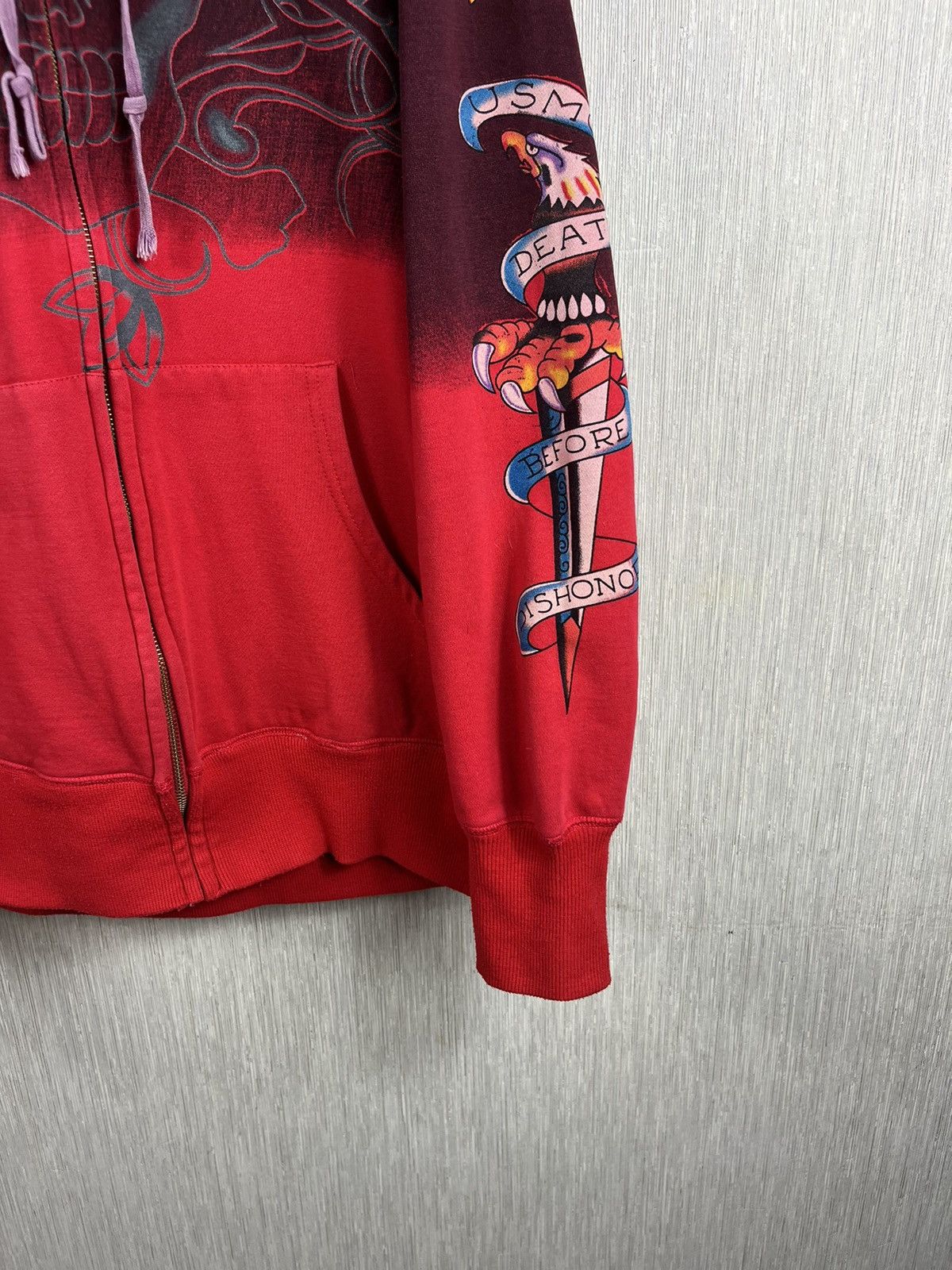 Christian Audigier × Ed Hardy × Vintage Vintage Ed Hardy Christian Audigier y2k zip hoodie ombre Size US L / EU 52-54 / 3 - 6 Thumbnail