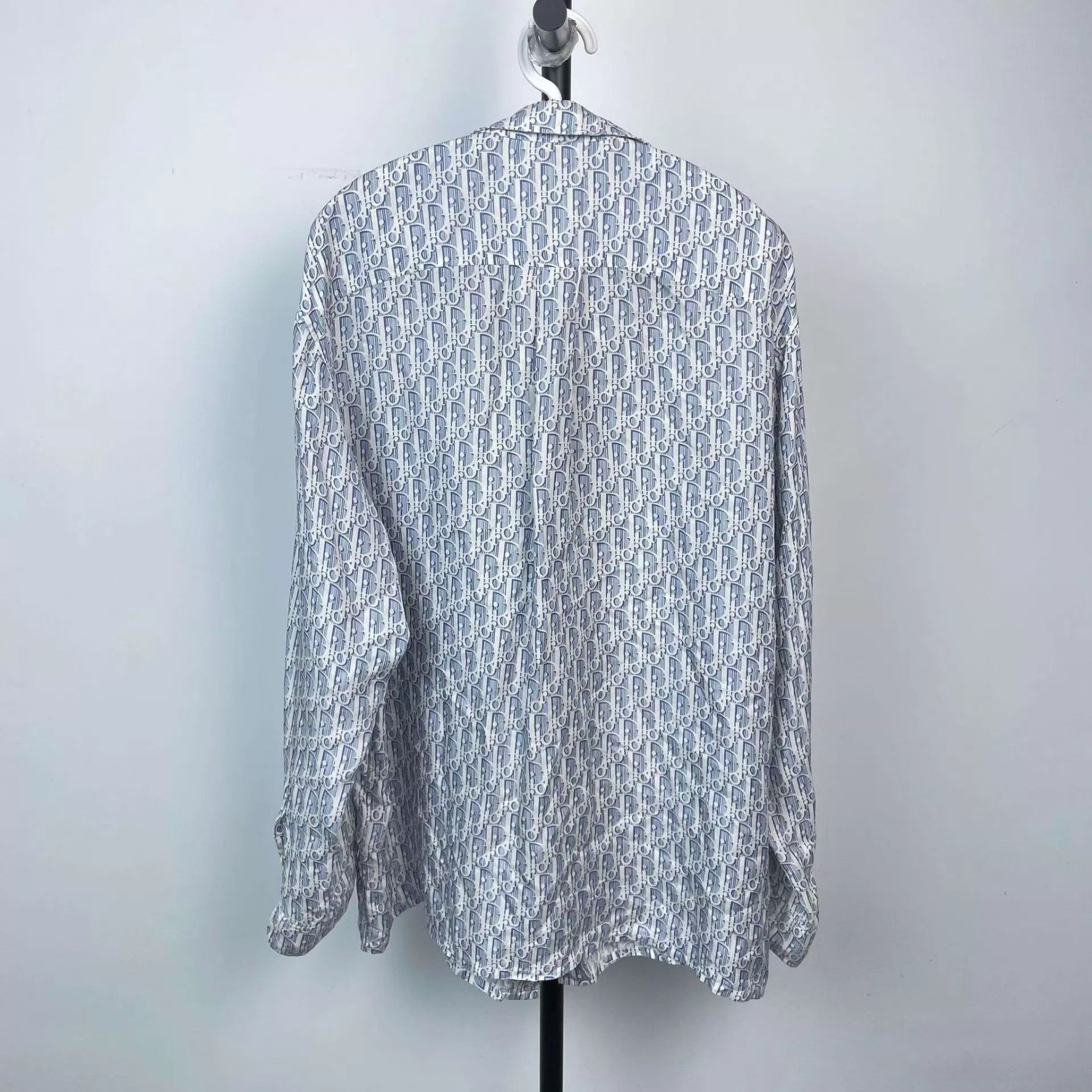 Dior Blue Patterned Long Sleeve Button-Up Shirt Size US M / EU 48-50 / 2 - 1 Thumbnail