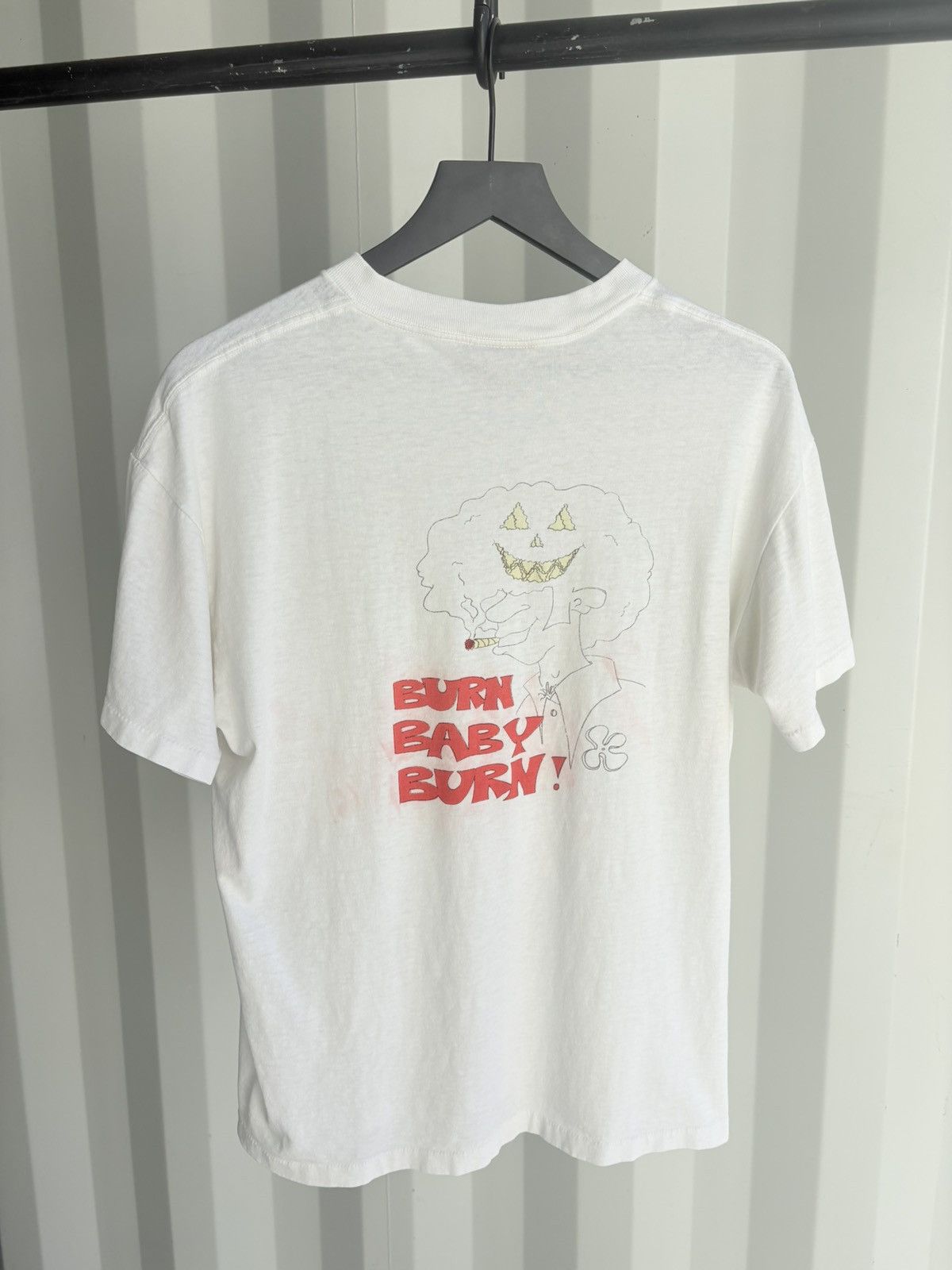 Burn Baby Thrashed Sun Faded Distressed Shirt ERD GRUNGE