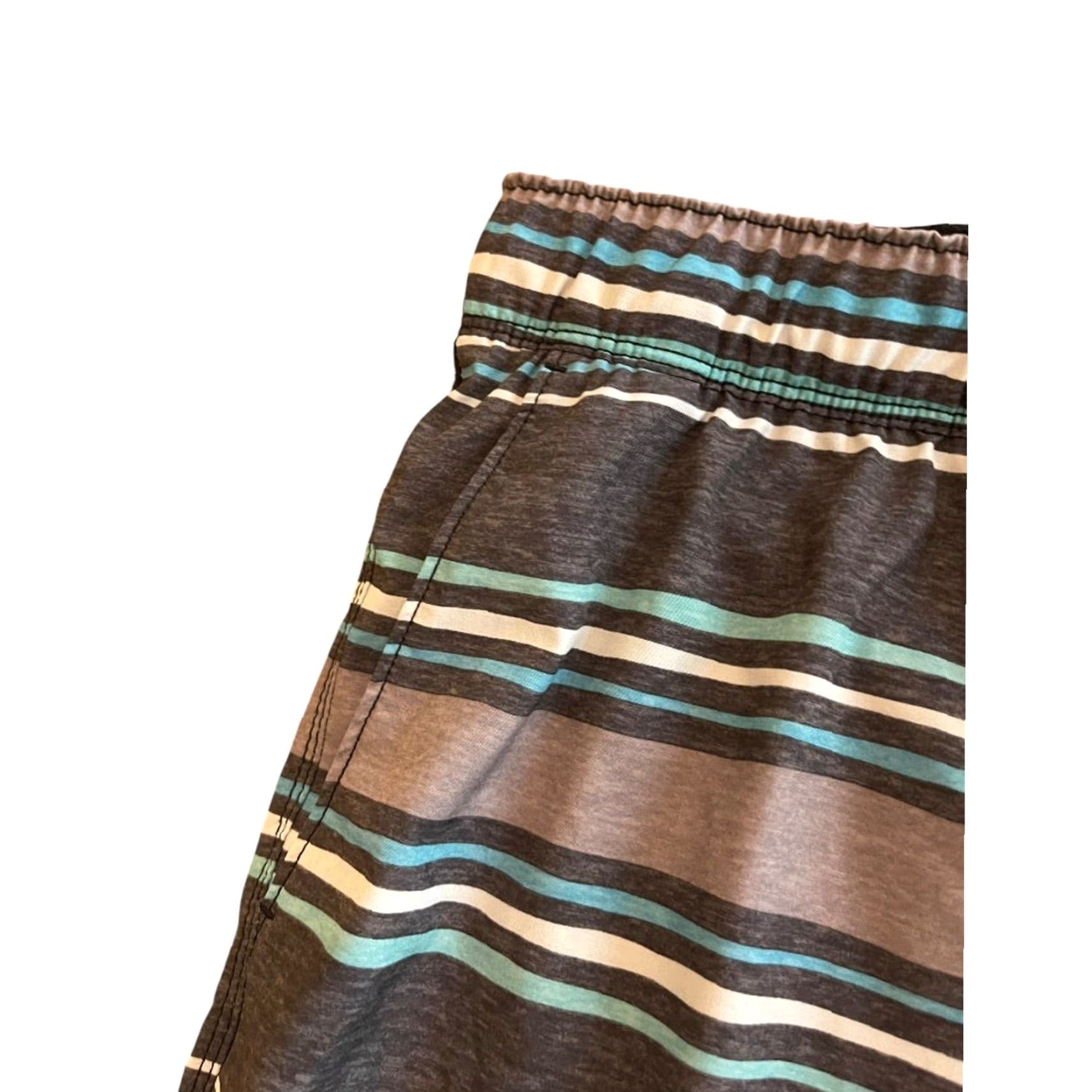 Speedo Speedo Shorts Striped Board Drawstring Gray Blue Mens Swim Large Size US 33 - 5 Thumbnail