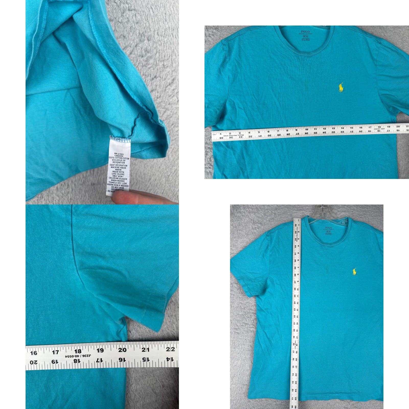 Ralph Lauren VINTAGE Polo Ralph Lauren Shirt Men Medium Blue 100% Cotton Crew Neck Short Sleeve READ Size US M / EU 48-50 / 2 - 8 Thumbnail