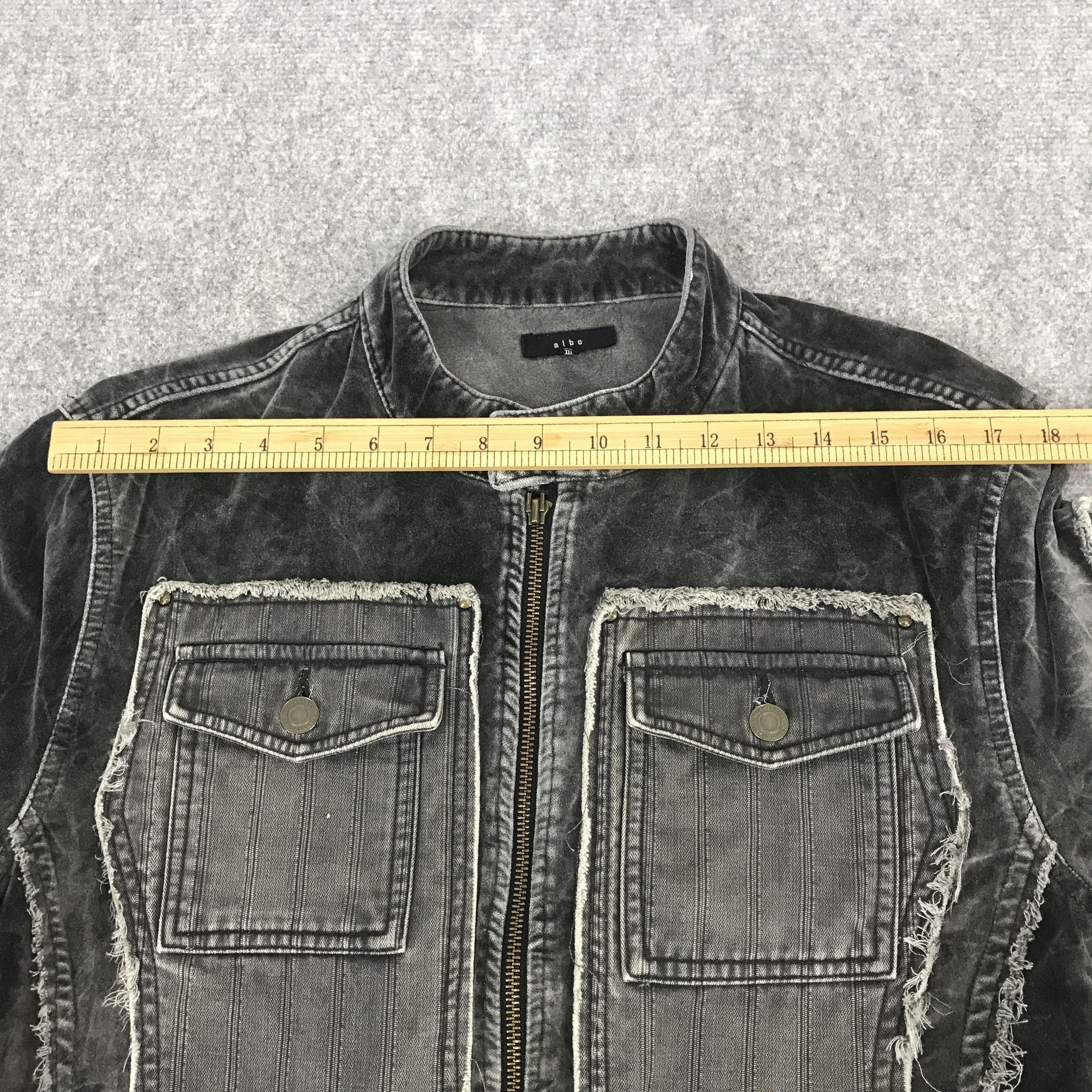Japanese Brand Rare Japan albe black faded style jacket zipper jacket Size US L / EU 52-54 / 3 - 5 Thumbnail