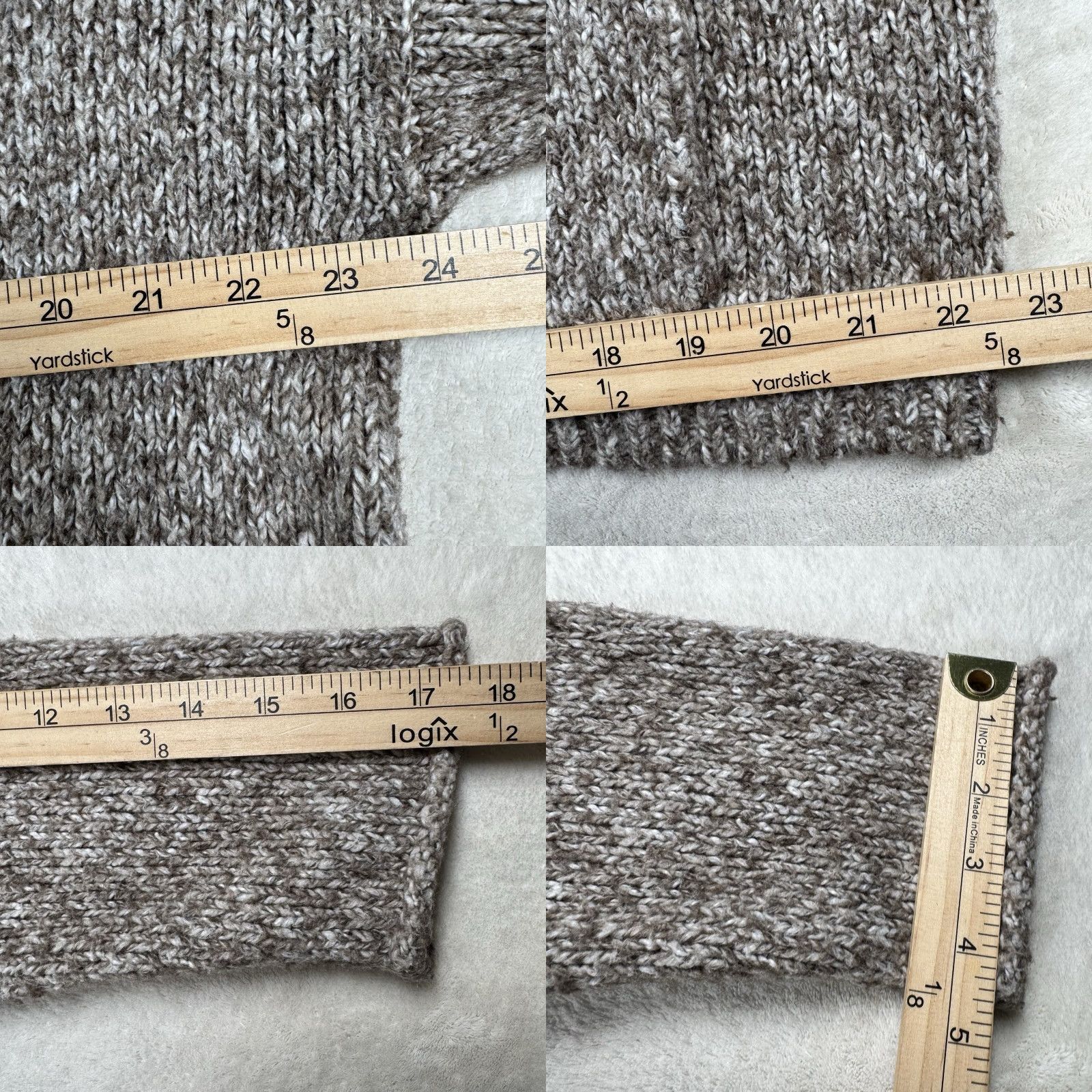 J. Jill J. Jill Pure Jill Marled Chunky Knit Pullover Gray Pocket Sweater L Women Size L / US 10 / IT 46 - 8 Thumbnail