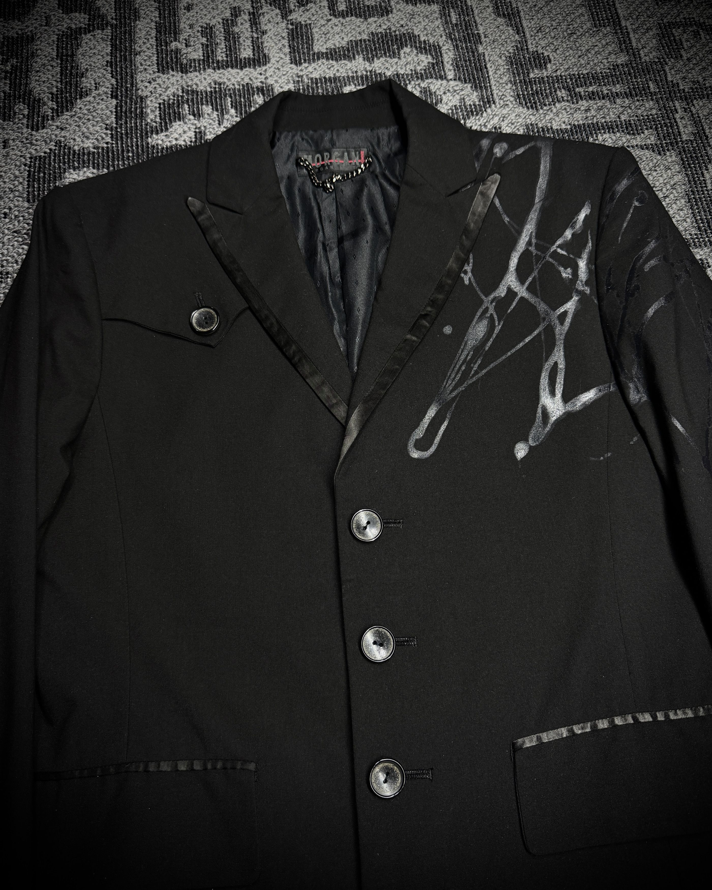 Morgan Homme Morgan Homme Coated Abstract Long Blazer Size 36R - 3 Thumbnail