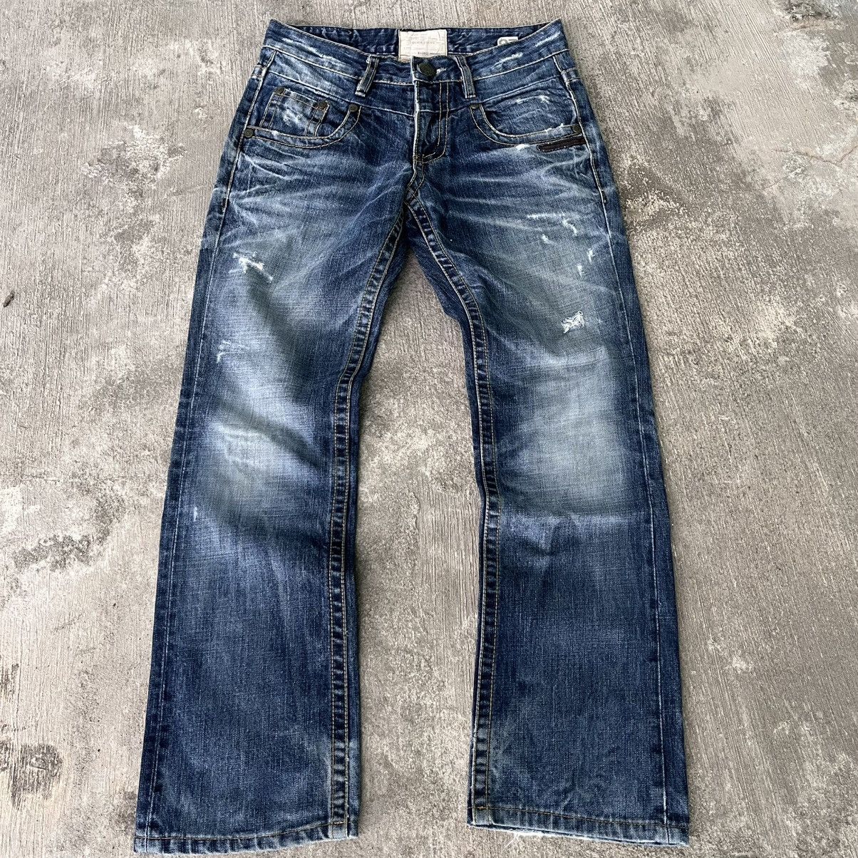 Japanese Brand Vintage Lolita Flare Faded Distressed Jeans Size US 30 / EU 46 - 2 Thumbnail