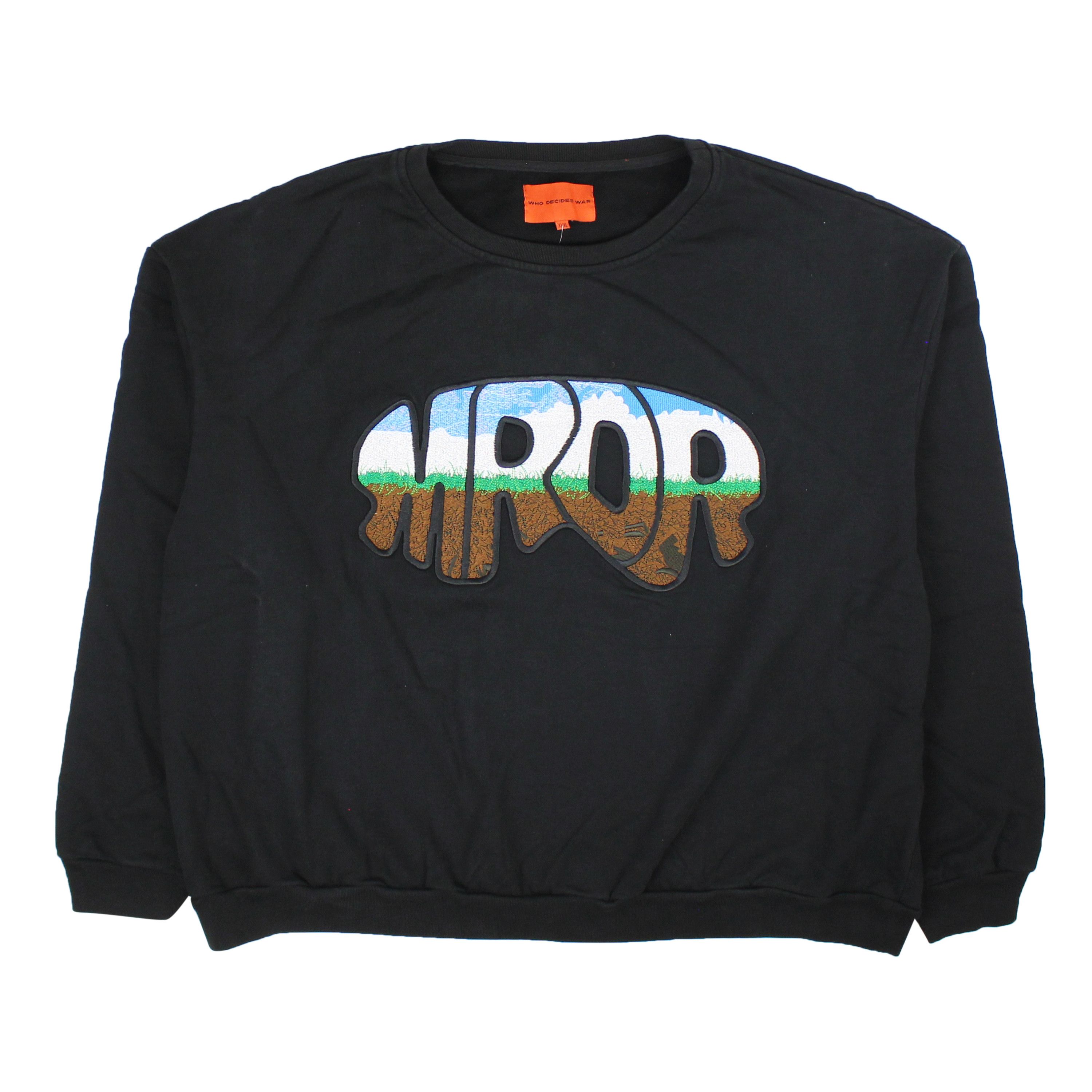 image of Who Decides War Black Mrdr Crewneck Sweater Size Xxxl, Men's