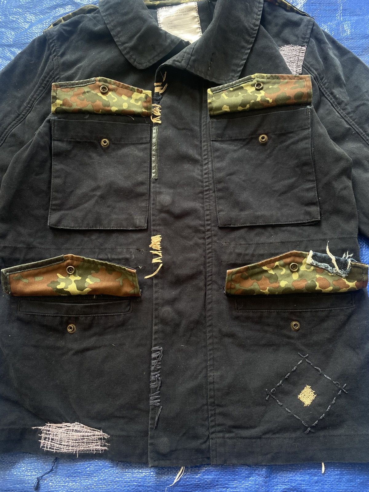 Japanese Brand Slow Wear M-65 Custom Patchwork Field Jacket Size US S / EU 44-46 / 1 - 9 Thumbnail