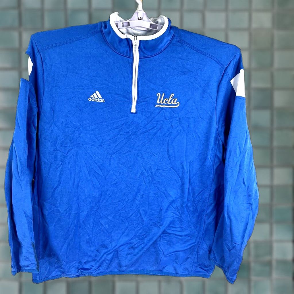 Adidas VINTAGE adidas UCLA Bruins Climalite 1/4 Zip Pullover Jacket Mens XL Blue Size US XL / EU 56 / 4 - 1 Thumbnail