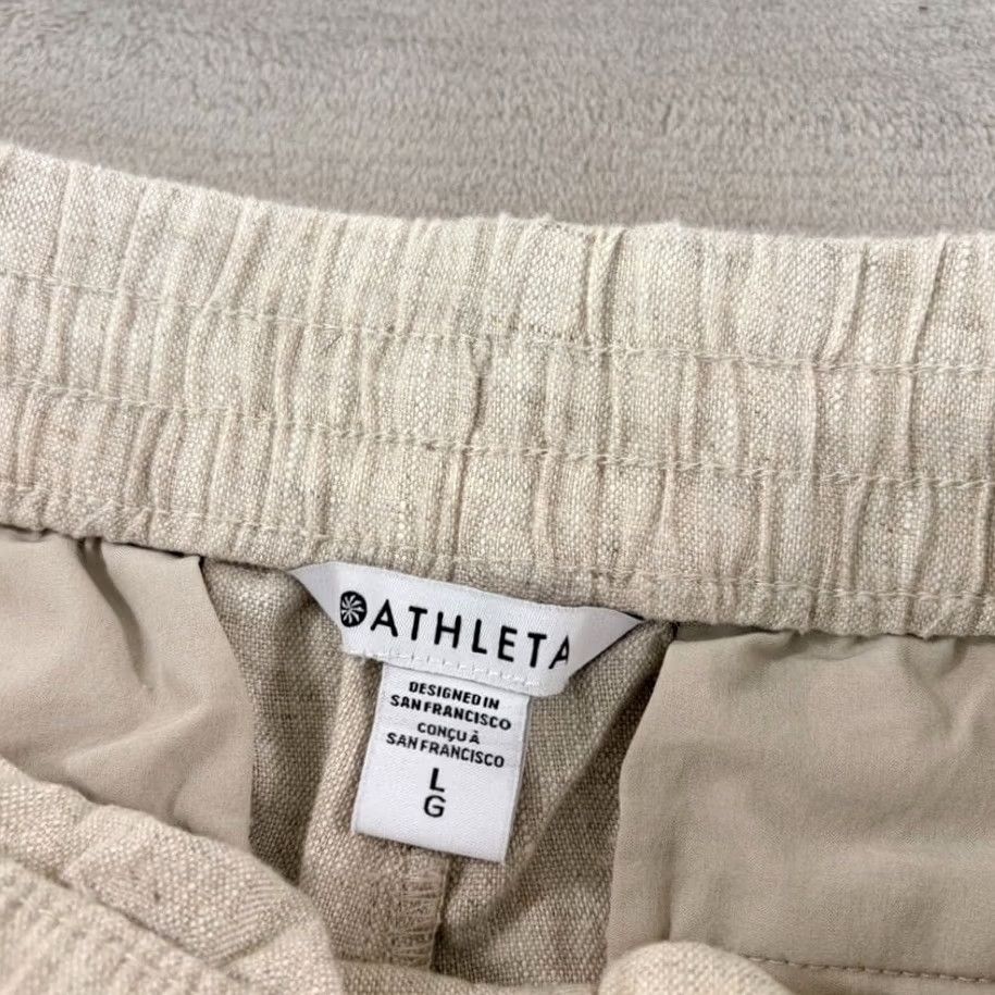 Athleta Athleta Retreat Linen High Rise Jogger in Beige Womens L 100% Linen Beige Jogger Athleisure NWT Size 36" / US 14 / IT 50 - 2 Thumbnail