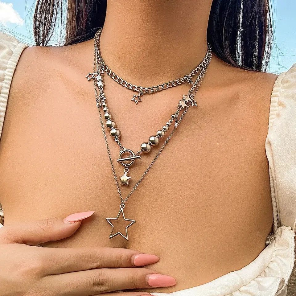 Jewelry Creative Set Star OT Buckle Pendant Choker Necklace Size ONE SIZE - 3 Thumbnail