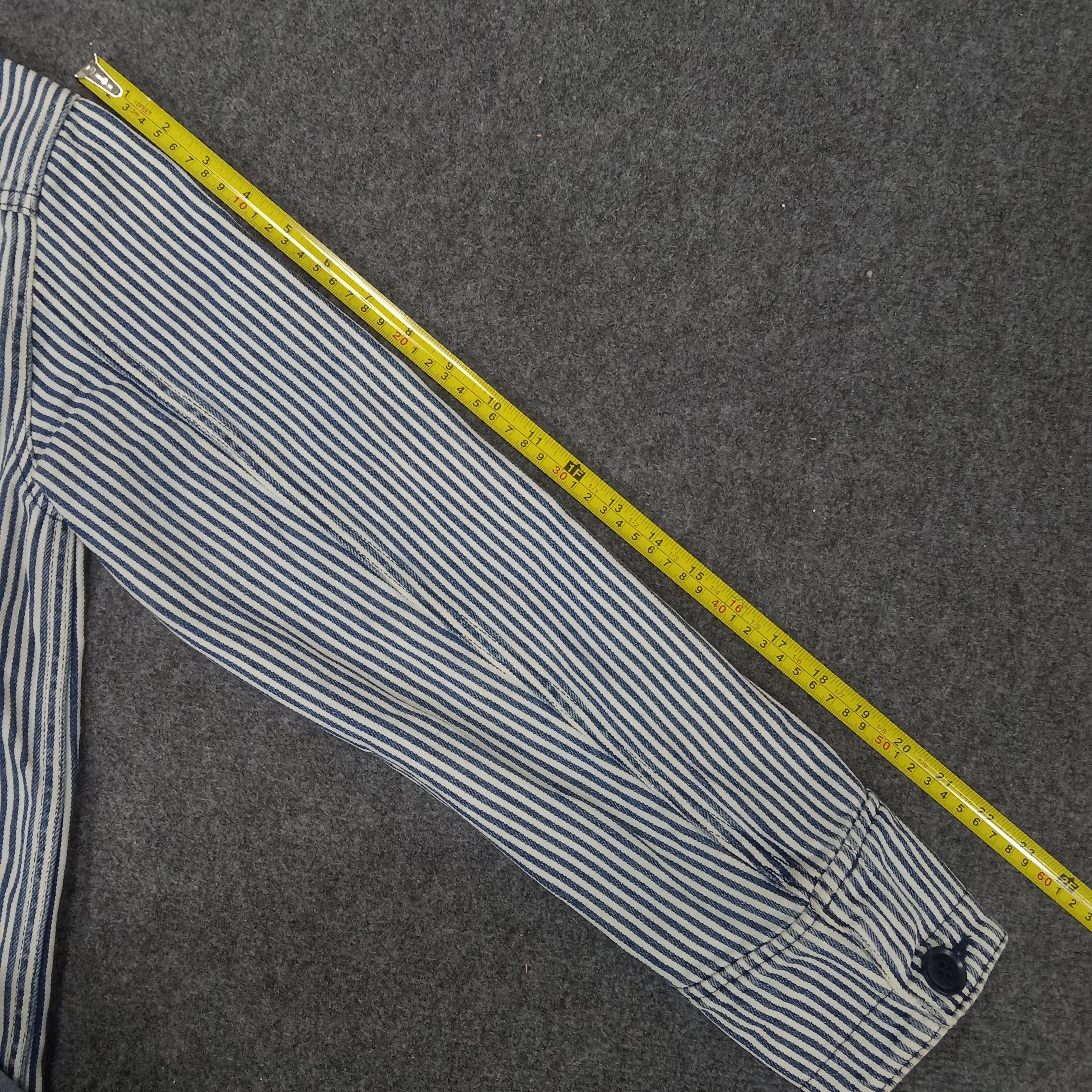 Japanese Brand × SHIPS × Vintage Ships Japanese Striped Design Button Denim Jacket Size US S / EU 44-46 / 1 - 6 Thumbnail