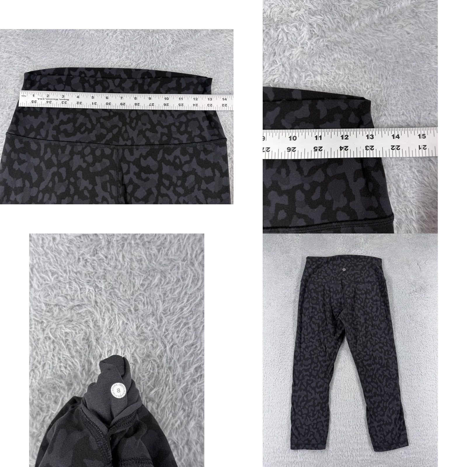 Lululemon Lululemon Align Pants Womens 8 Black Gray Camo Cropped 21" Inseam Pockets Yoga Gym Trousers Classic Fit Size 30" / US 8 / IT 44 - 8 Thumbnail