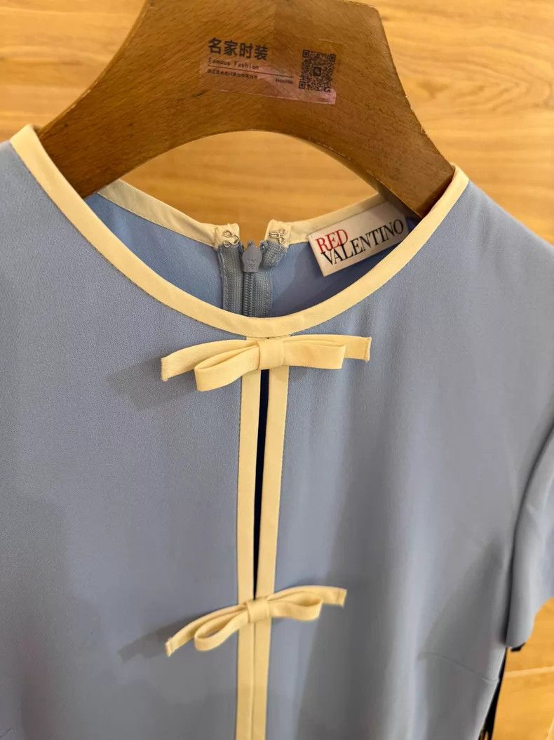 Valentino Valentino Blue bow dress Size XS / US 0-2 / IT 36-38 - 4 Thumbnail