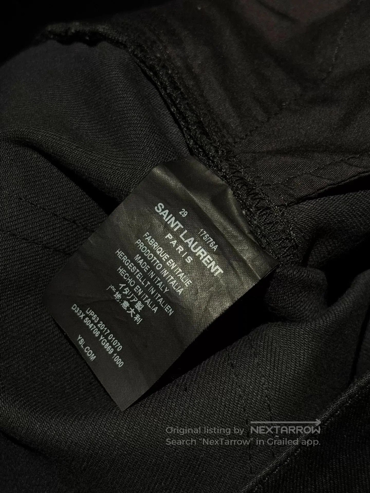 Saint Laurent Paris Saint Laurent D02 Slim Black Denim. Size US 29 - 4 Thumbnail