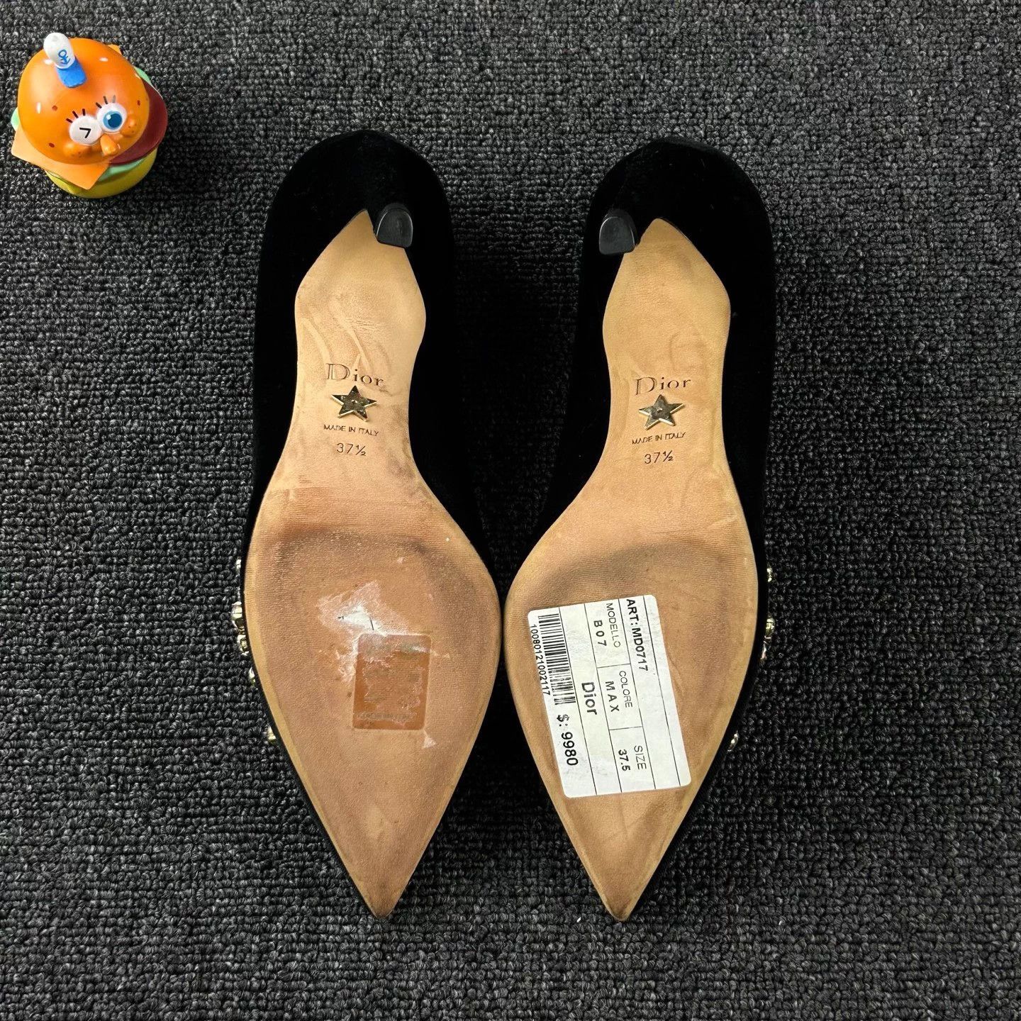 Dior Dior Black Velvet Crystal Heels EU 37.5 Size US 6.5 / IT 36.5 - 6 Thumbnail