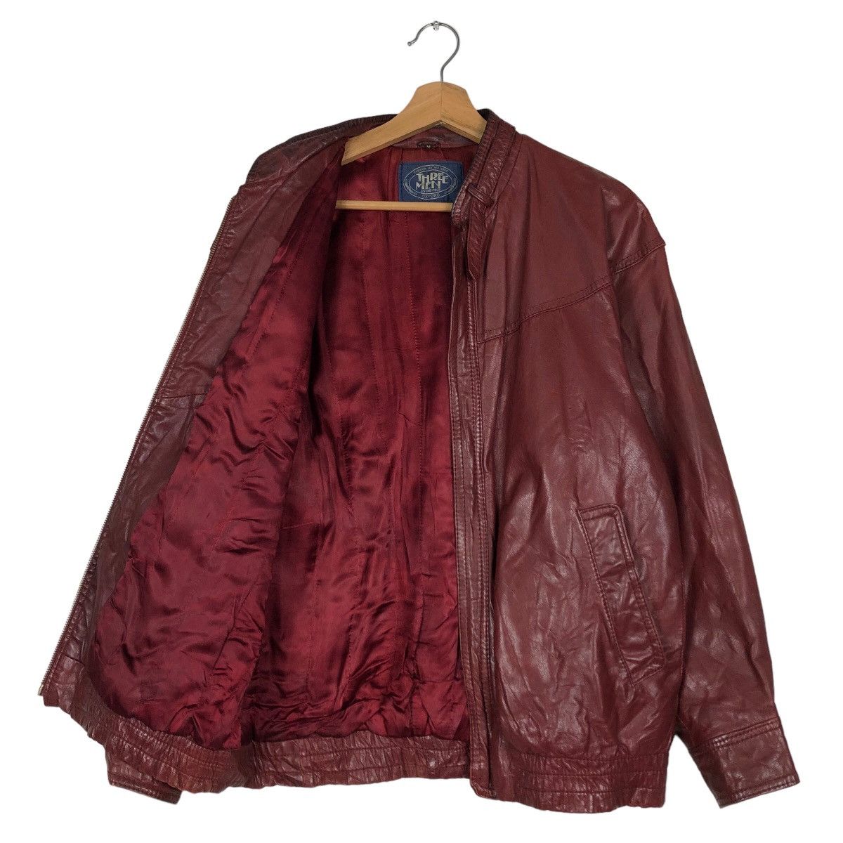 Japanese Brand 🔥Vintage Genuine Leather Biker Jacket Threemen Issey Miyake Size US M / EU 48-50 / 2 - 11 Thumbnail