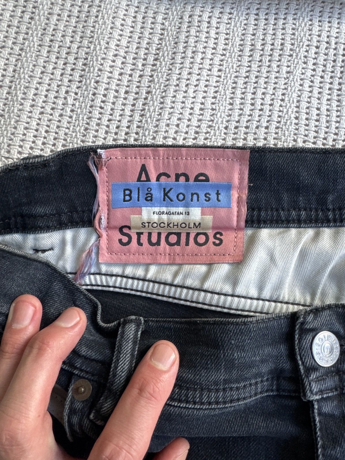 Acne Studios Acne Blå Kunst (32/32) Men’s (North Blue Black) Size US 32 / EU 48 - 3 Thumbnail
