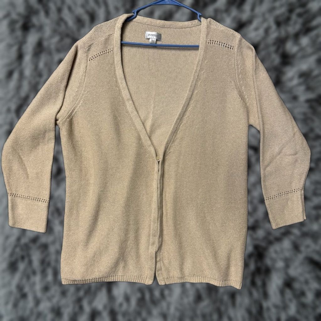 Avenue Avenue Cardigan Sweater Plus Size 18-20 Metallic Shimmery Holiday Party Y2K Glam Size XXL / US 16-18 / IT 52-54 - 1 Thumbnail