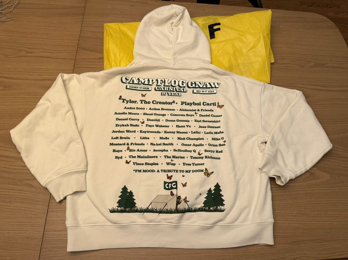 Tyler The Creator Camp Flog Gnaw Carnival 2024 Lineup Hoodie / Cream