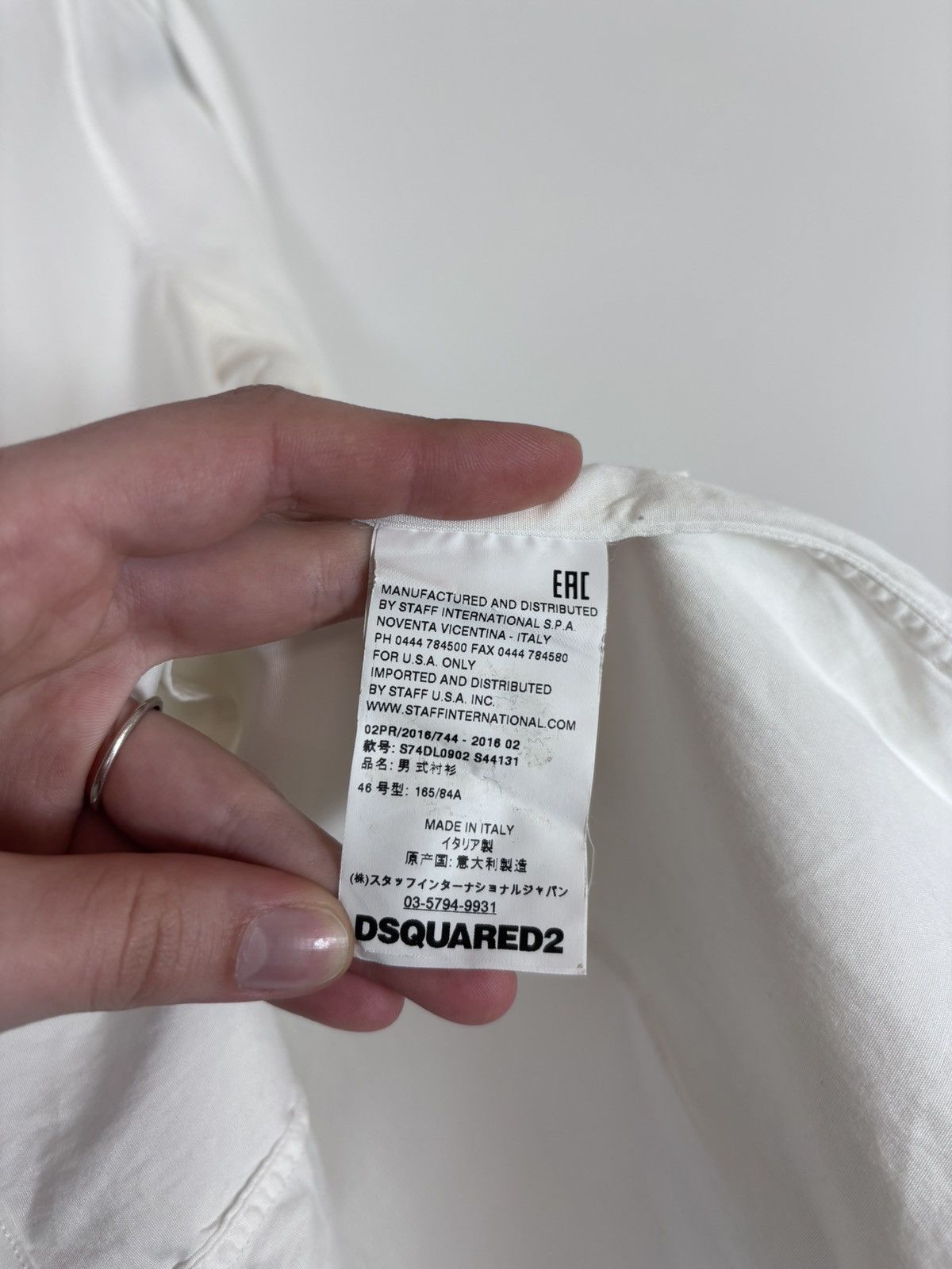 Dsquared2 Dsquared2 Men’s White Button Up Long Sleeve Dress Shirt Size US S / EU 44-46 / 1 - 16 Thumbnail