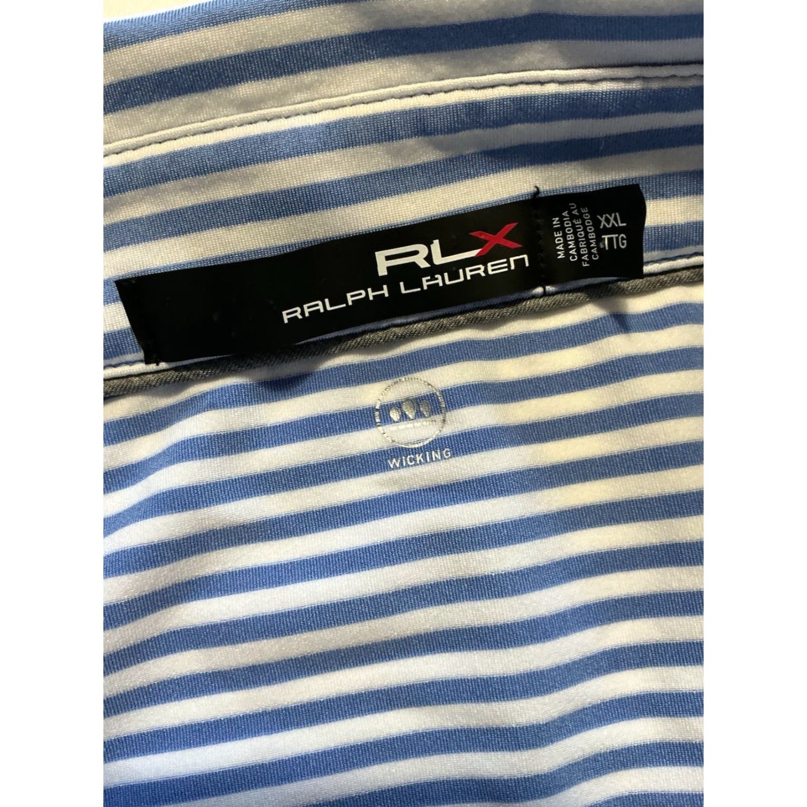 RLX Ralph Lauren VINTAGE RLX Ralph Lauren Polo Shirt RLX Ralph Lauren Performance Striped Wicking Golf S/S 2XL Mens Boats? Size US XXL / EU 58 / 5 - 5 Thumbnail
