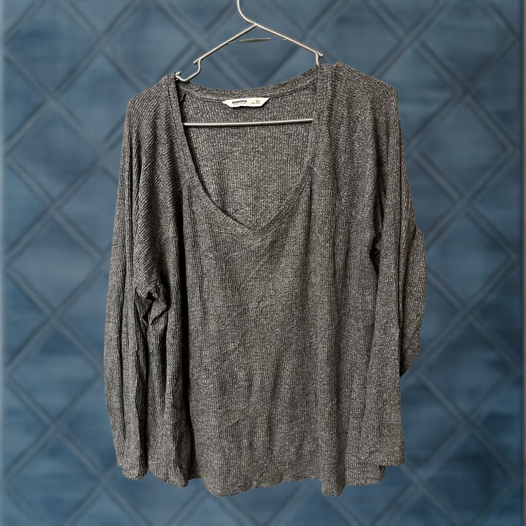 Vintage VINTAGE Sonoma Waffle Thermal Top Long Sleeve V neck Light Gray XXL Size XXL / US 16-18 / IT 52-54 - 1 Thumbnail