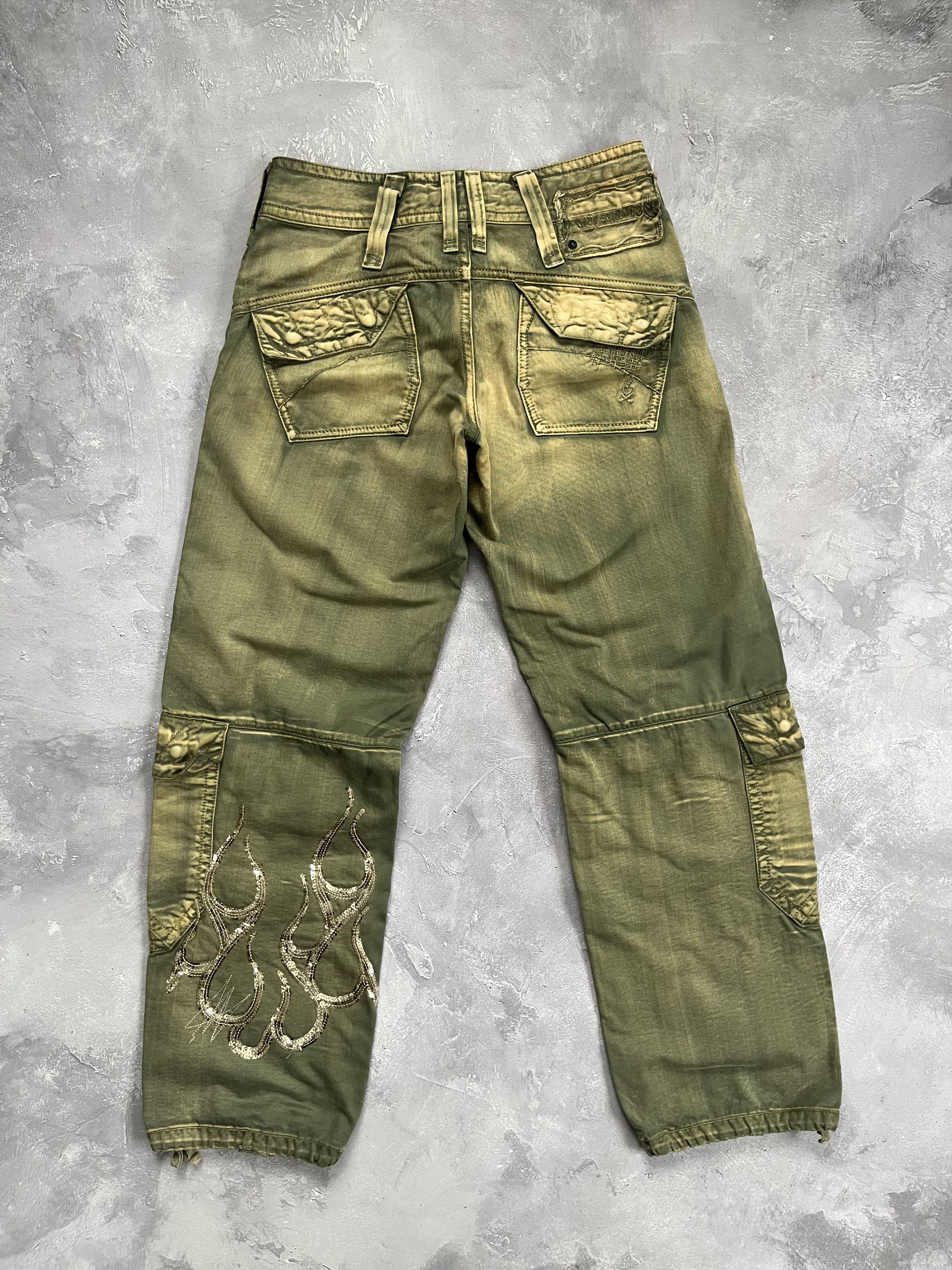 Vintage Surf Couture Cargo Pants Y2K Parachute Tactical Baggy Size 28" / US 6 / IT 42 - 11 Thumbnail