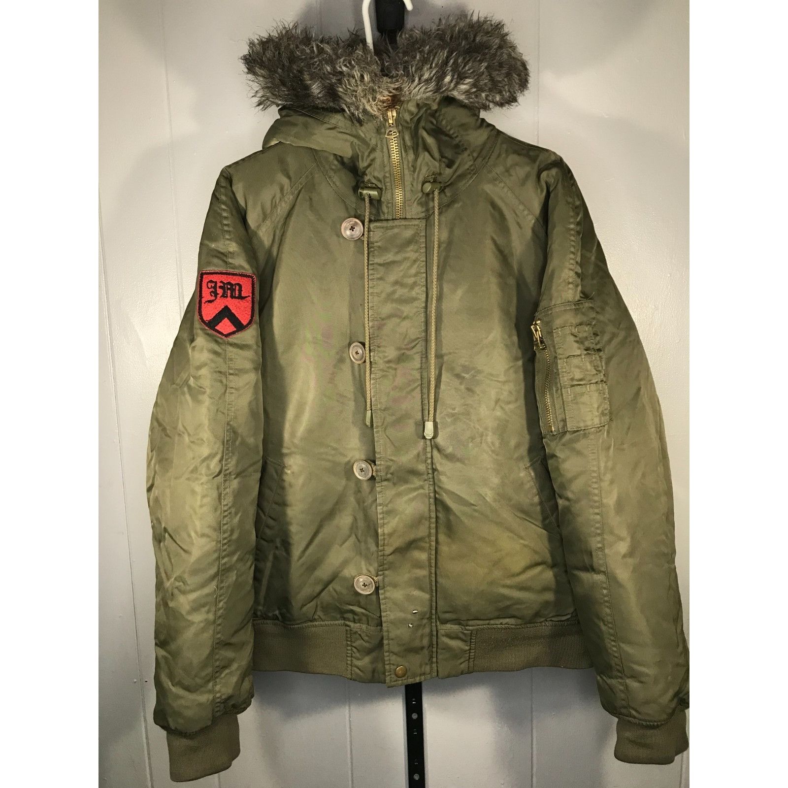 Juicy Couture Vintage Y2K Faux Fur Juicy Couture Green Military Flight Dow Size XL / US 12-14 / IT 48-50 - 1 Thumbnail
