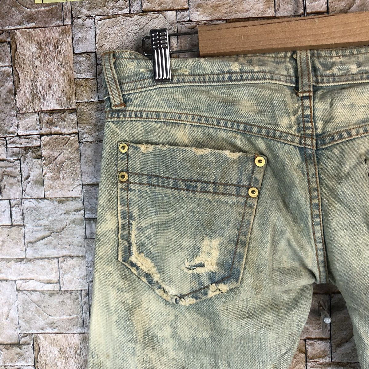 Japanese Brand Jacky Gear japan Blue ripped Distressed Denim Pants #A950 Size US 30 / EU 46 - 17 Thumbnail