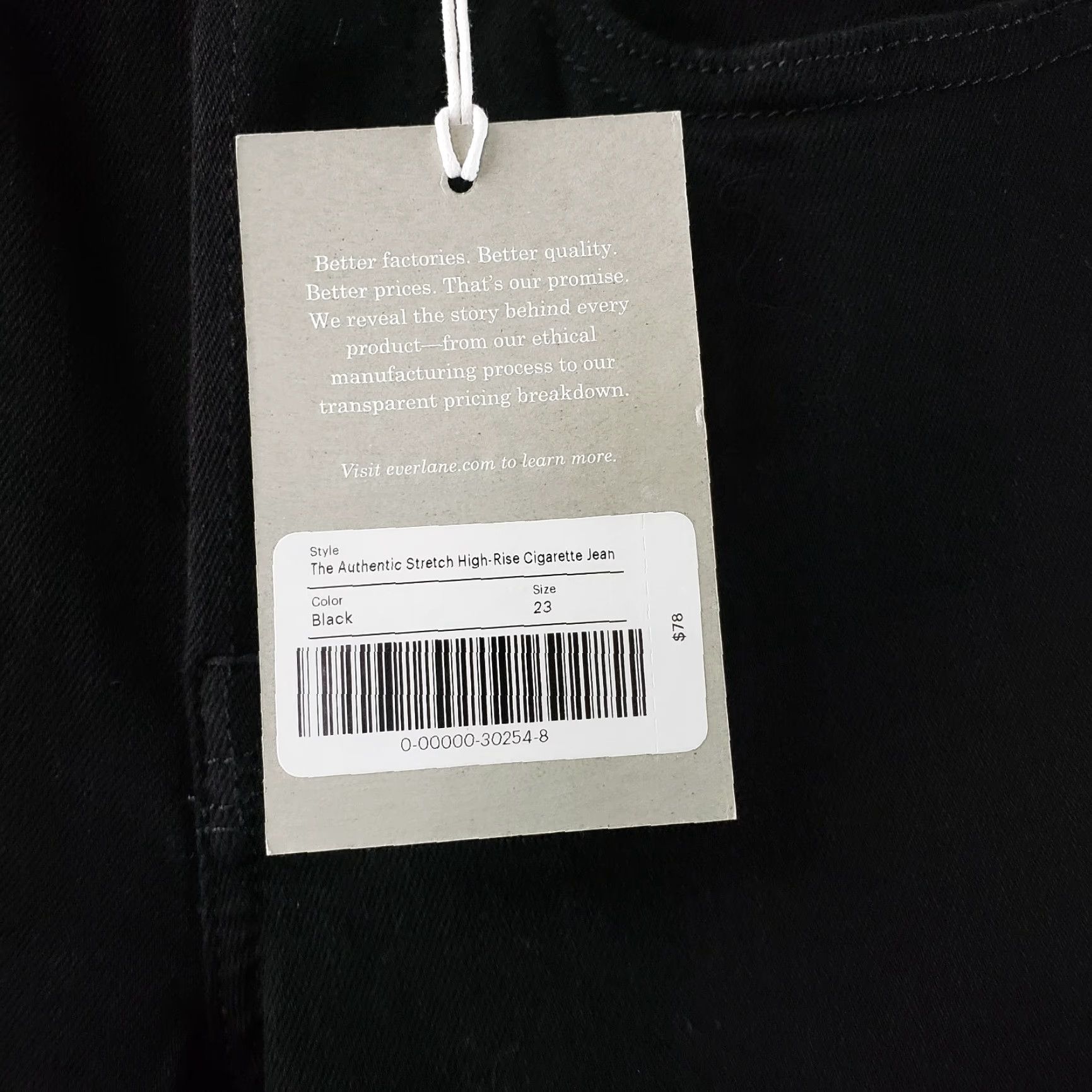 Everlane Everlane Womens High Rise Slim Straight Jeans Sz 23 Solid Black Button Fly Size 40" / US 18 - 6 Thumbnail