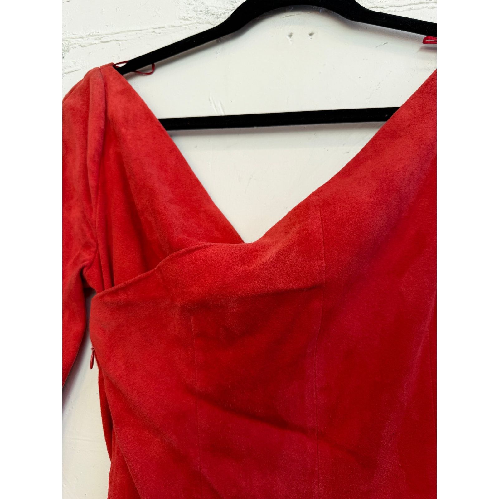 Jitrois Jitrois. Red Suede Dress Size S / US 4 / IT 40 - 7 Thumbnail