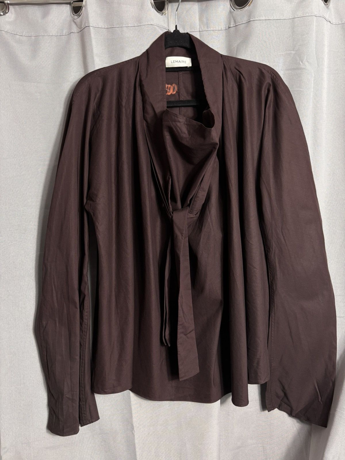 Lemaire Lemaire Poplin Tie Front Blouse Brown Size ONE SIZE - 6 Thumbnail