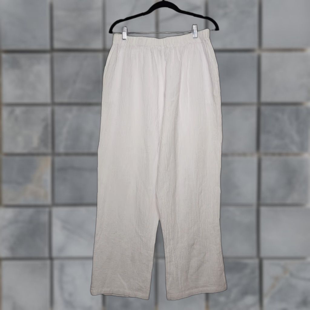 Vintage VINTAGE Petsche White Cargo Pants Women L Large Slacks Bottoms Beachy Boho Y2K Coastal 90s 00s Vintage Style Mens Womens Girls Boys Size 36" / US 14 / IT 50 - 1 Thumbnail