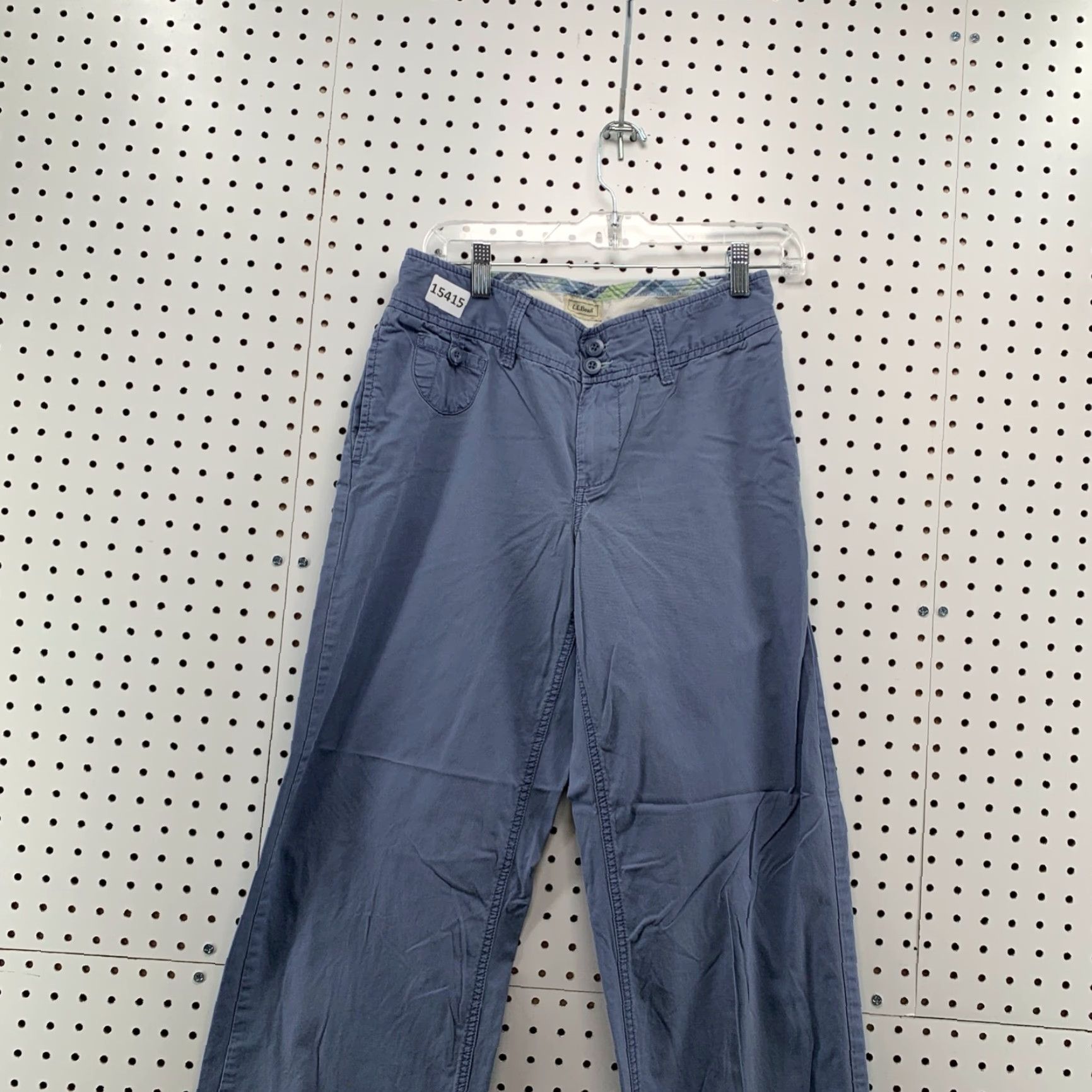 Vintage L.L. Bean Womens Chino Straight Pants 6 Tall 27" Waist 31" Inseam Blue Size 28" / US 6 / IT 42 - 2 Thumbnail