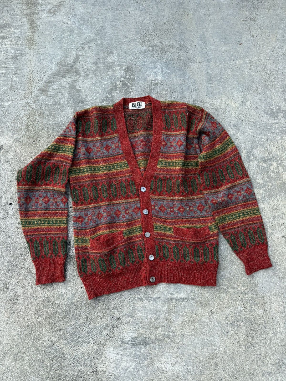 BIGI VINTAGE BIGI JAPAN WOOL PSYCHEDELIC RAVE GORP GRUNGE WACKO Size US S / EU 44-46 / 1 - 1 Thumbnail