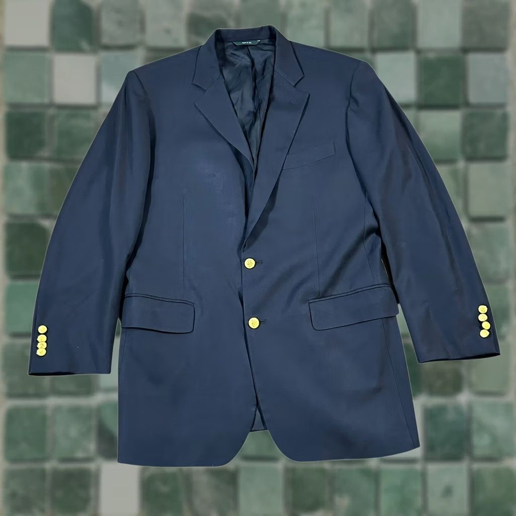 Brooks Brothers Brooks Brothers Blazer Wool 46 Solid Blue Jacket Regular Men Size 46R - 1 Thumbnail