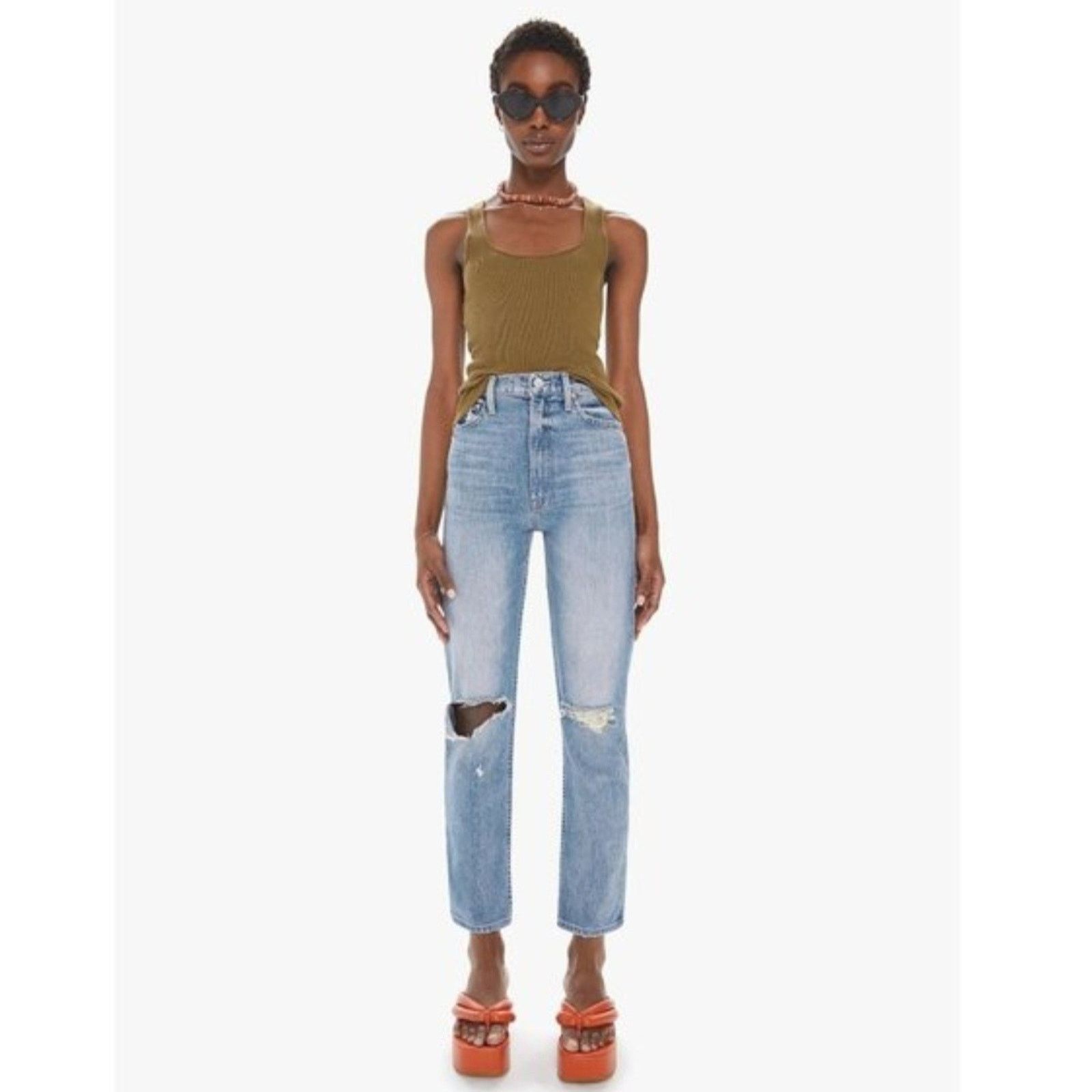 MOTHER Mother Superior High Waisted Rider Flood In Wild And Wicked Size 25" / US 0 / IT 36 - 4 Thumbnail