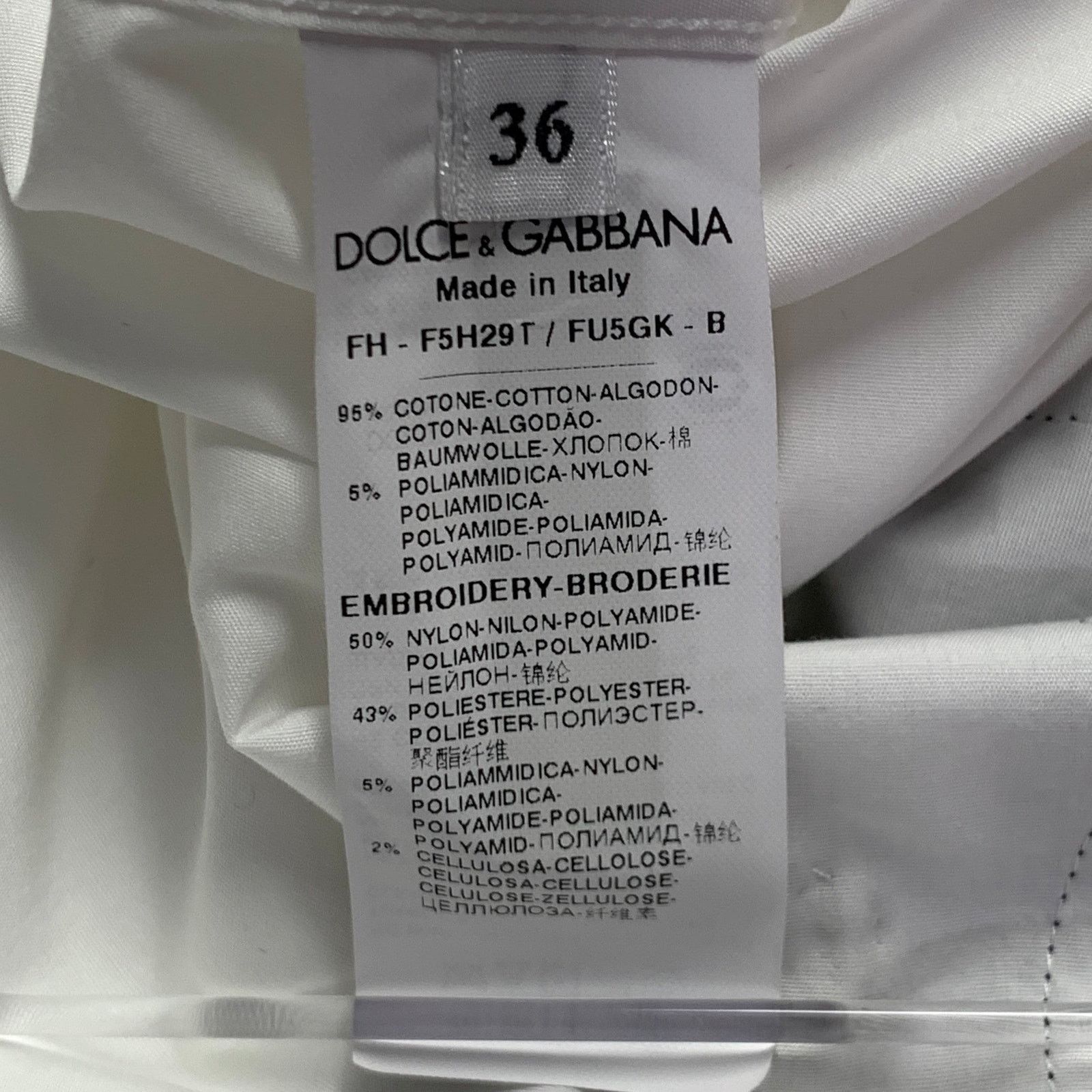Dolce & Gabbana XS White Black Cotton Blend Lace Trim Sequins Button Up Size XS / US 0-2 / IT 36-38 - 6 Thumbnail