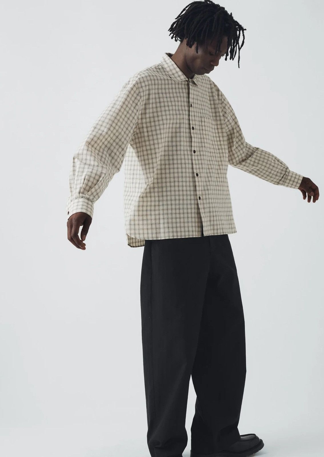Other Toast Cotton Window Pane Check Shirt Ecru Size US S / EU 44-46 / 1 - 2 Thumbnail