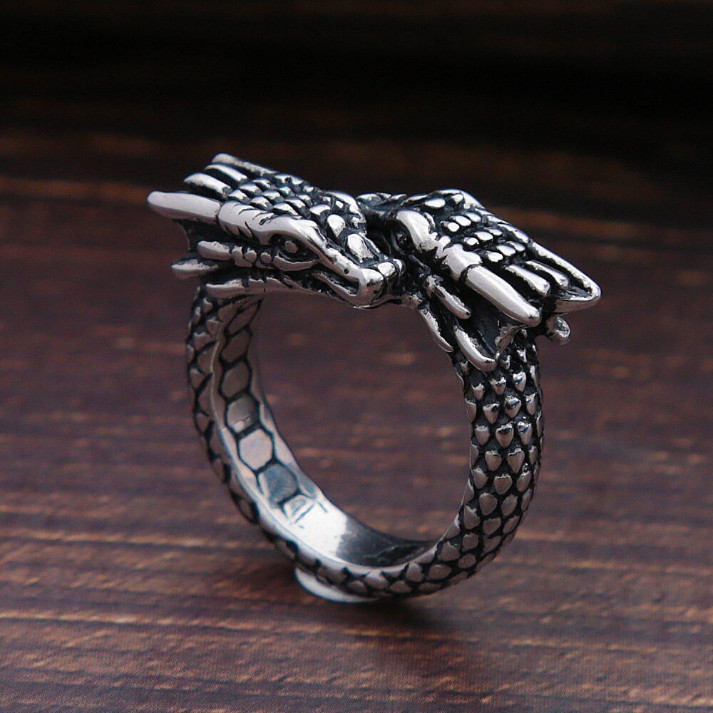 Jewelry Creative Double Headed Dragon Rings Size ONE SIZE - 5 Thumbnail