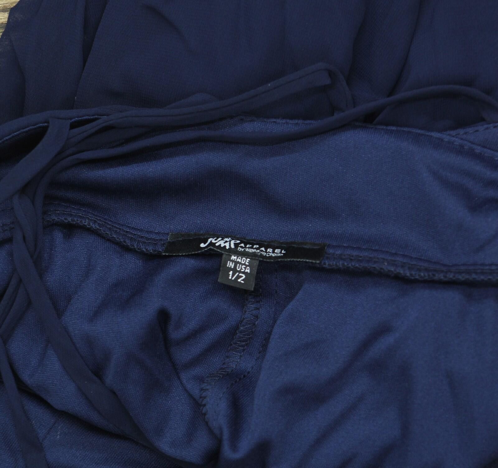 J75 By Jump Jump Shirred Short Dress With Deep V Neck 48452 Navy Blue 1 Size M / US 6-8 / IT 42-44 - 5 Thumbnail